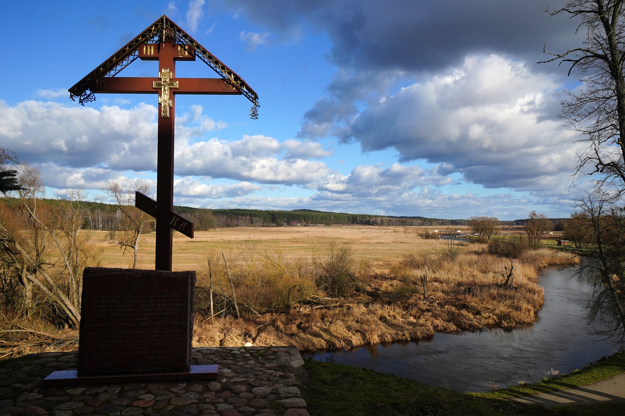 The memorial cross close to Supraśl Monastery