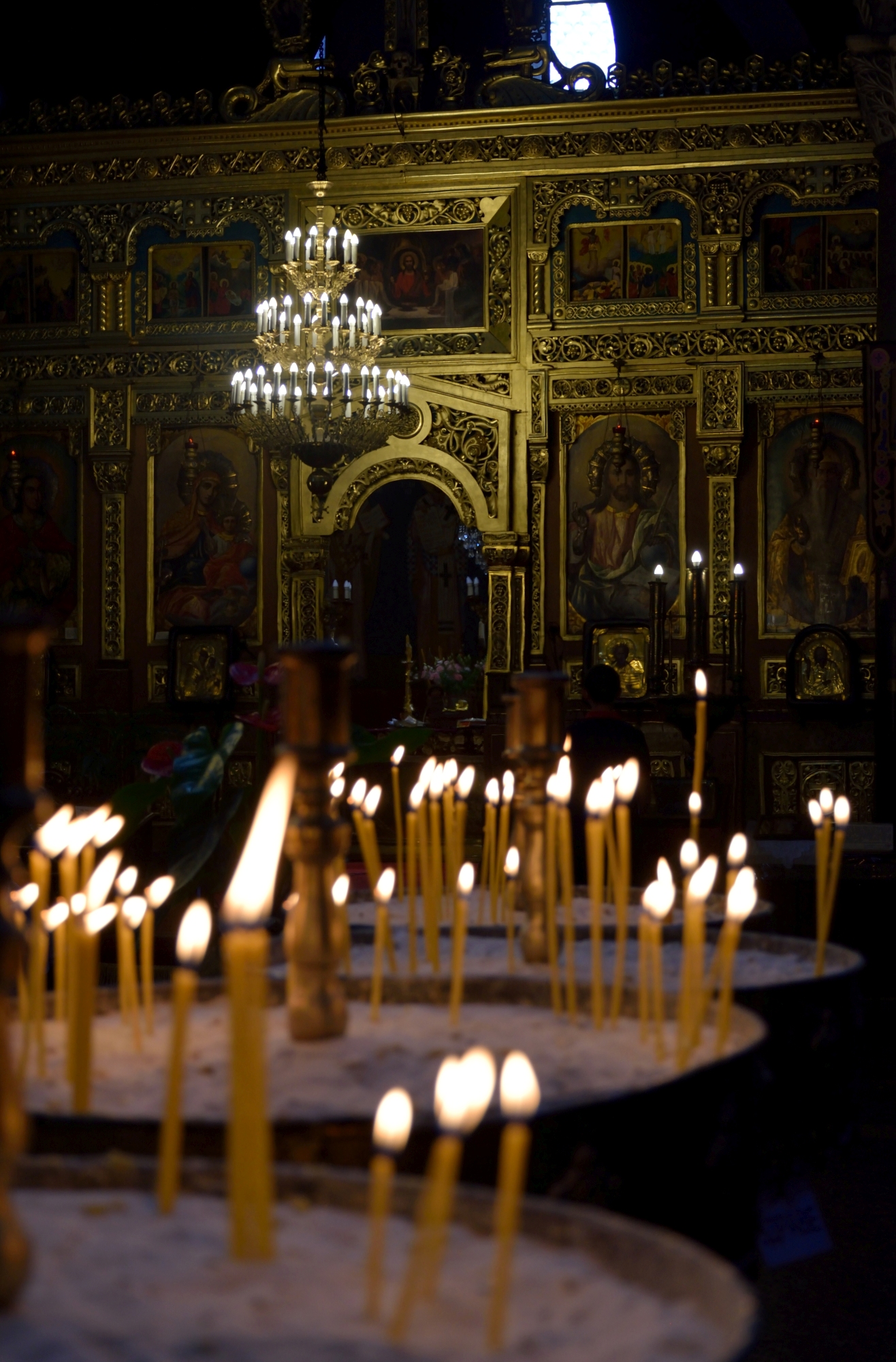 Candles in st. Nedelya church in Sofia