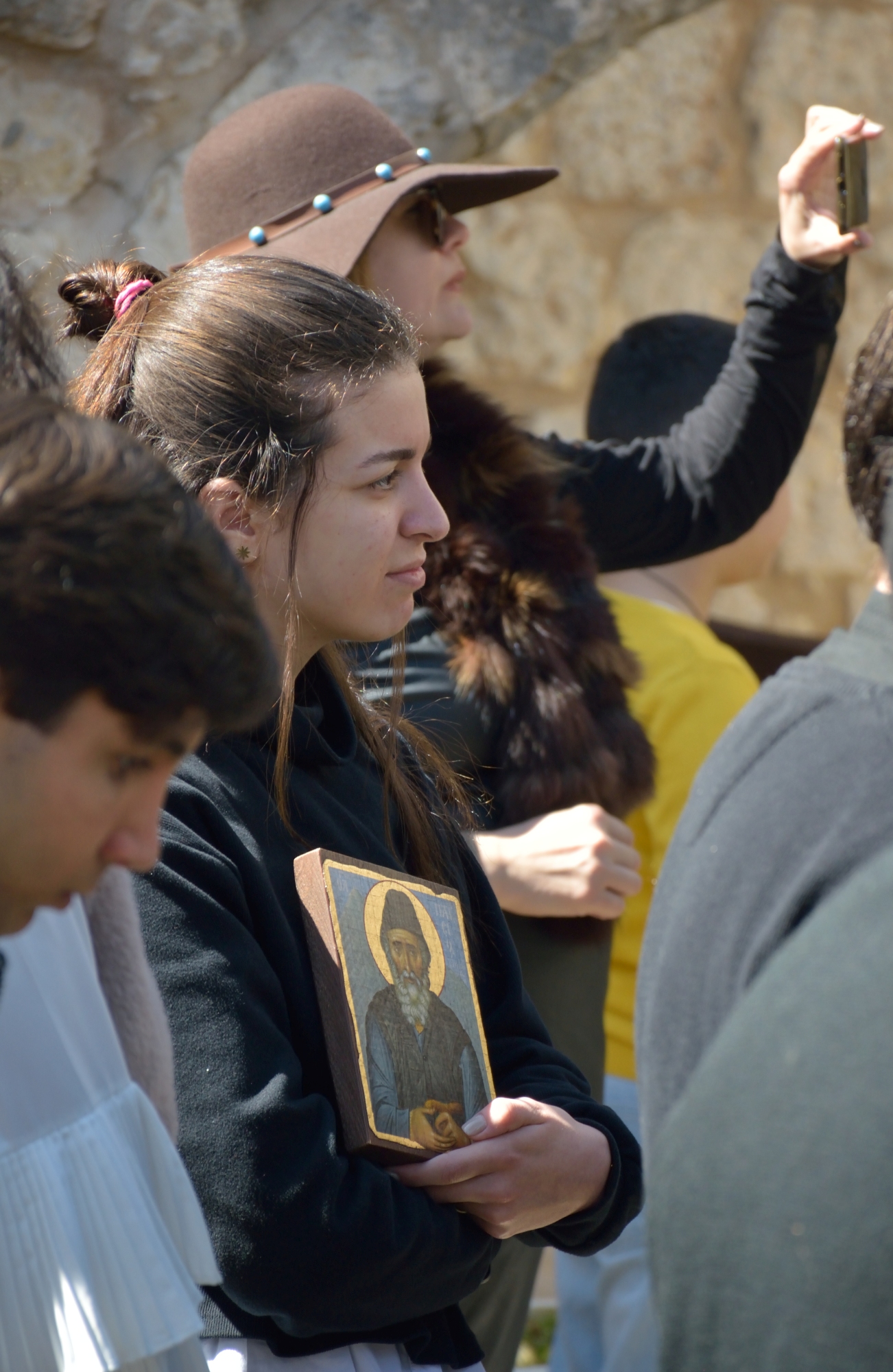 Lebanese Orthodox girl with icon - Sunday of Orthodoxy 2020