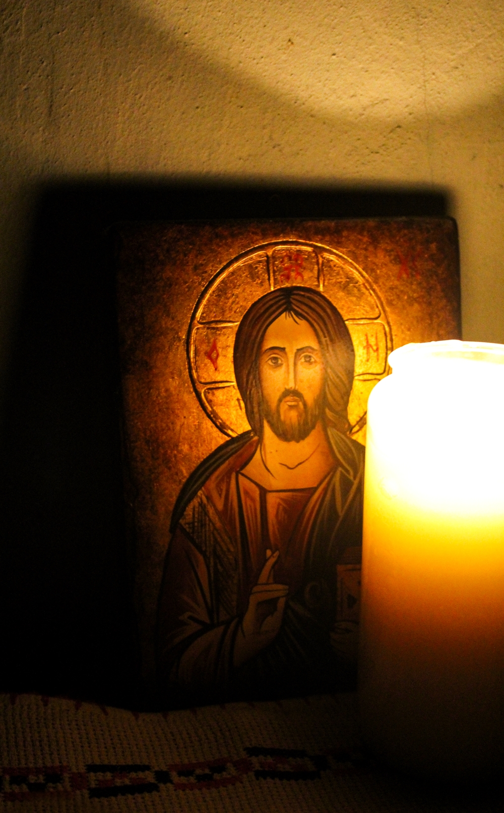 Christ is Risen! Holy Light in my house at our Lord`s icon