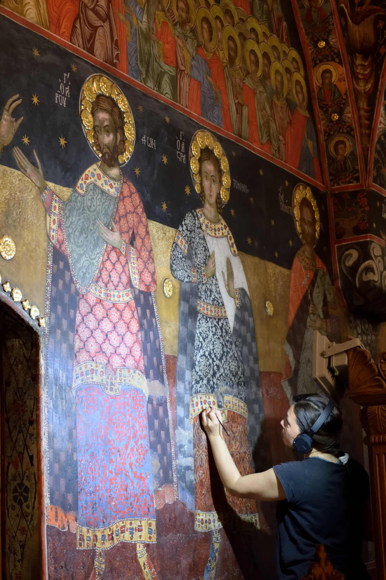 Praca nad freskami w monasterze baczkowskim