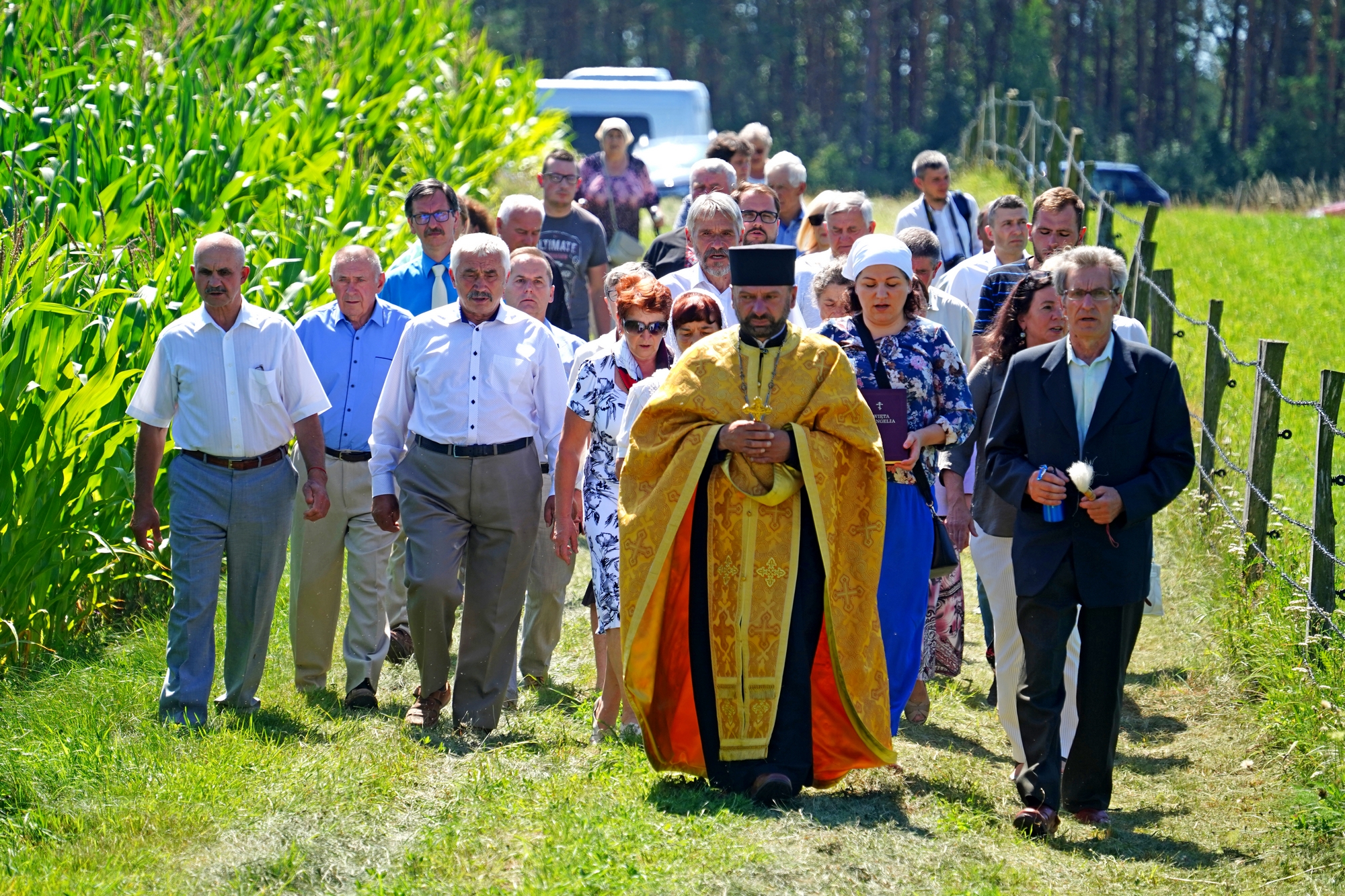 On the way Podlasie Martyrs grave close to Zanie village