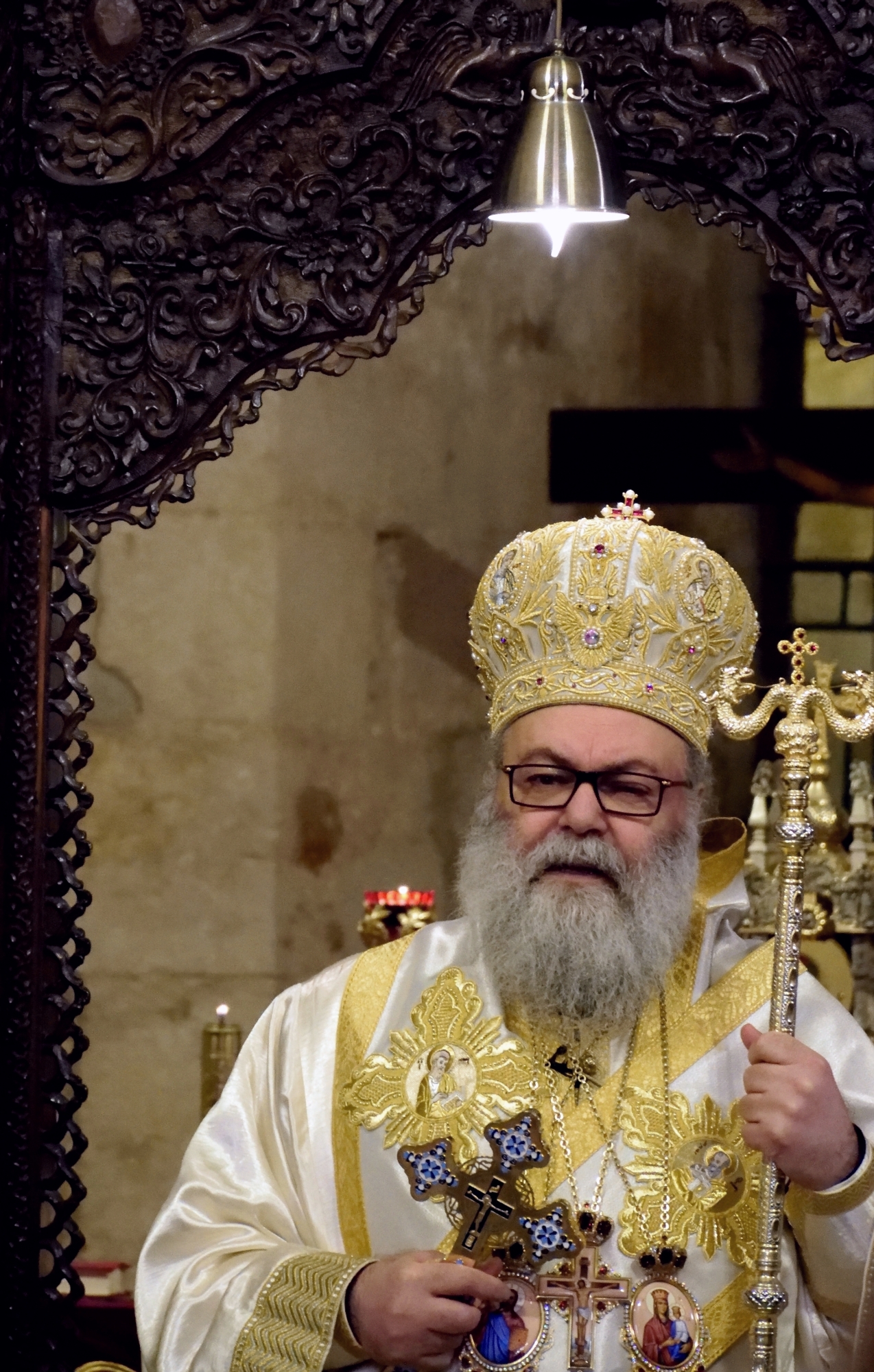 Patriarcha antiocheński Jan w Balamand, marzec 2019