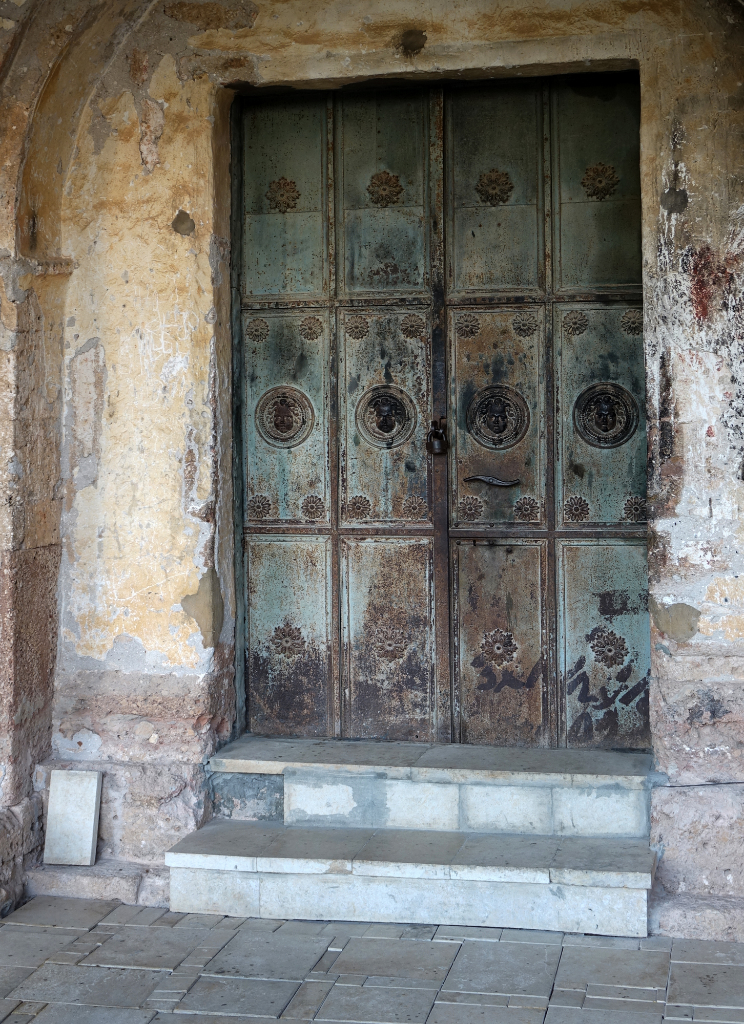 The entrence to Orthodox church in Calandzicha 