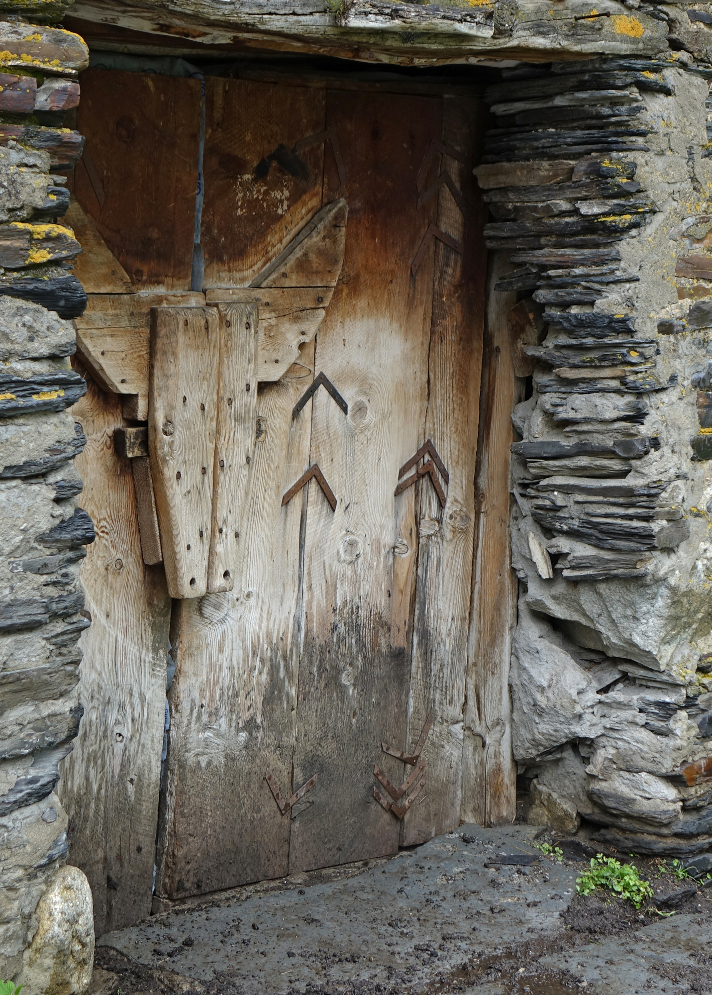 The door to one of ancient Georgian churches in Mestia