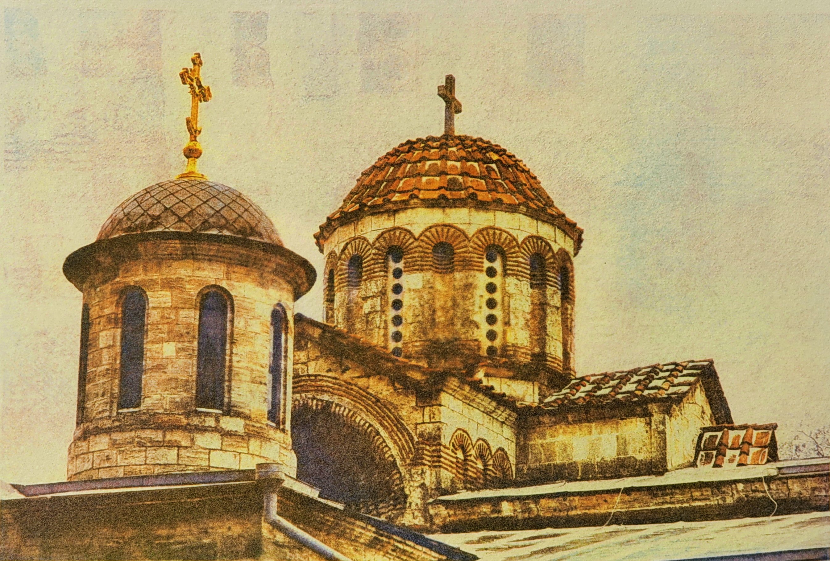 Кресты на церкви Иоанна Предтечи.