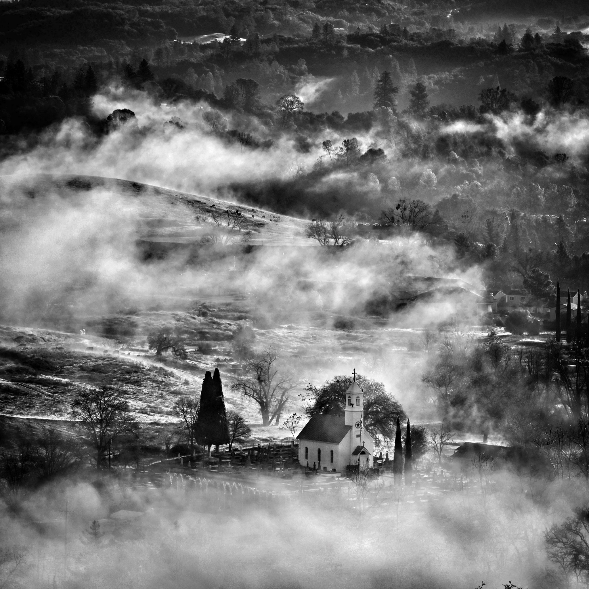 Foggy winter morning, St. Sava Jackson