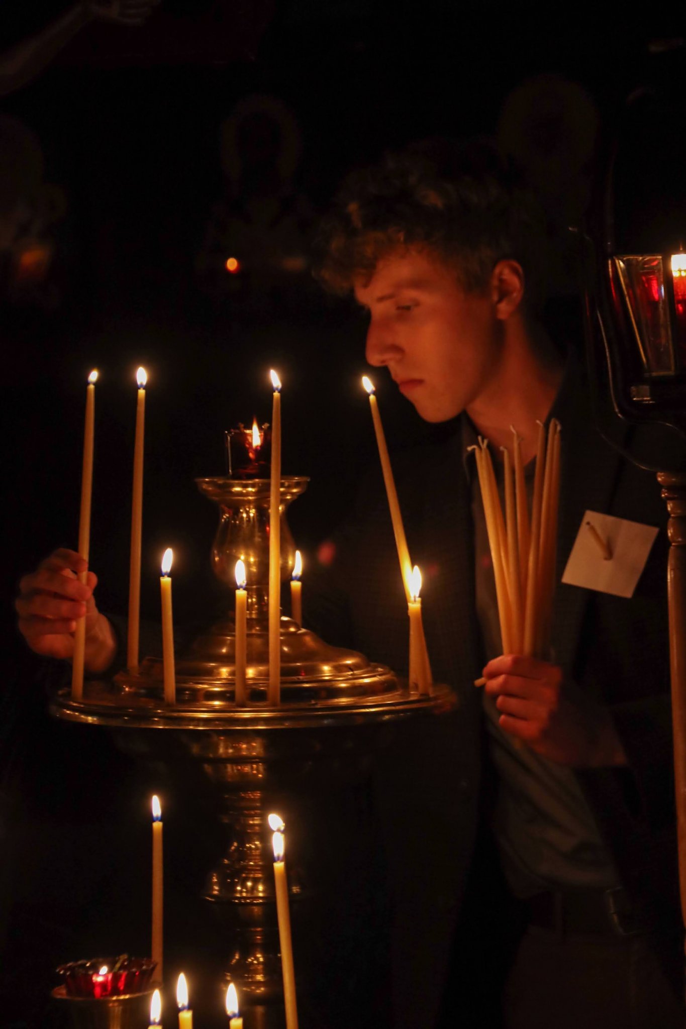 lighting candles