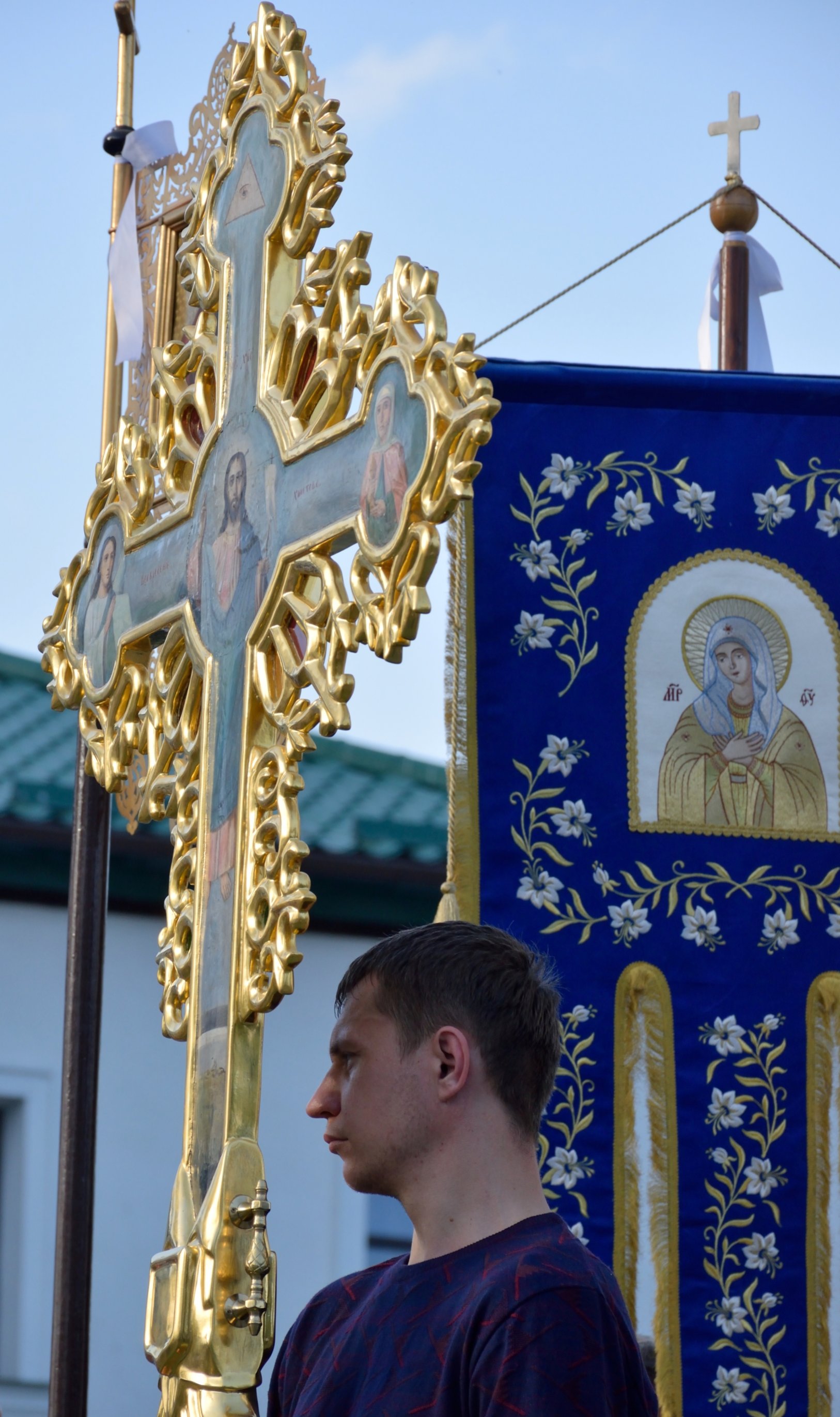Litija - krzyż, chorągiew - w monasterze w Jabłecznej, 2021
