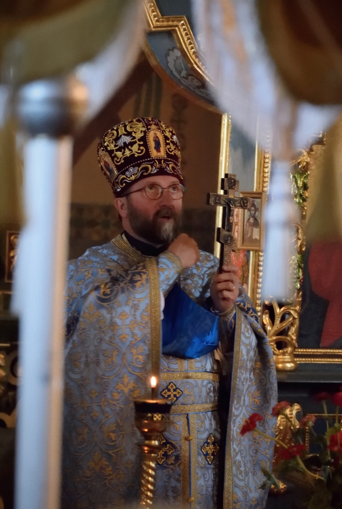 Ojciec Julian na Liturgii - pielgrzymka ze Żdyni do Gorlic 2021