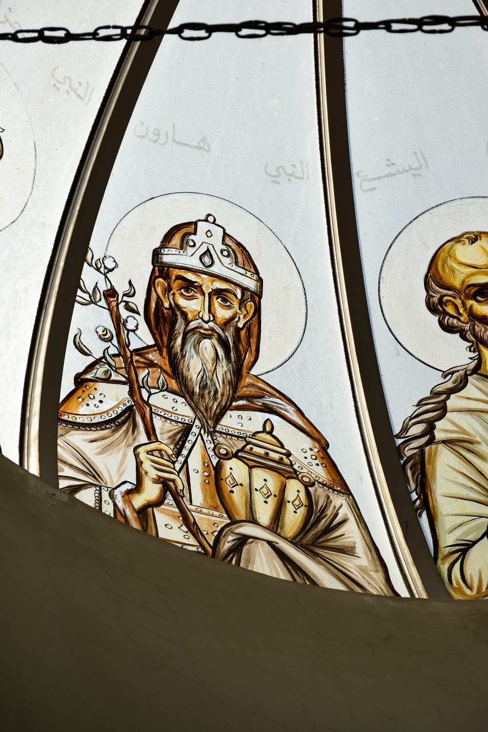 Święty Aaron - witraż w monasterze Baskenta