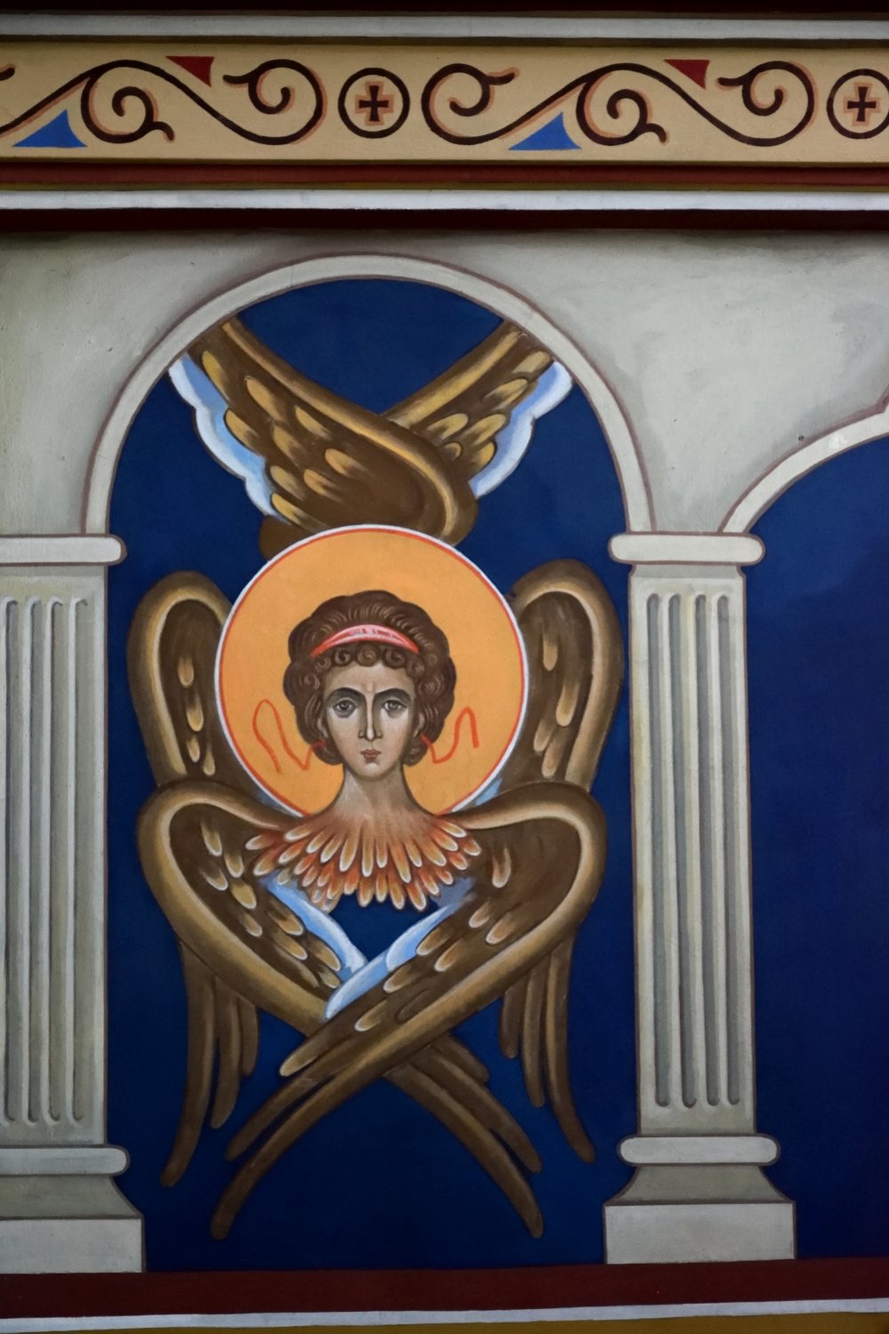 Cherubim (serafim?) - cerkiew Przemienienia Pańskiego w Szekka 2021