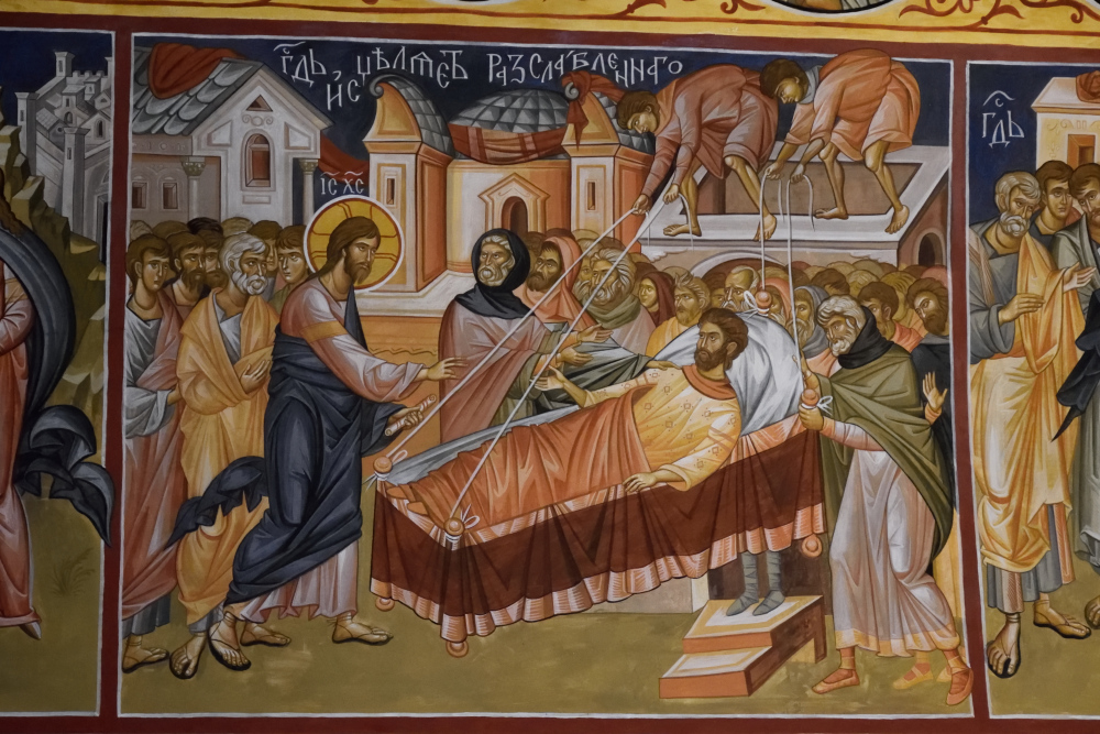 Kafarnaum - fresk w Diwotińskim monasterze, 2022