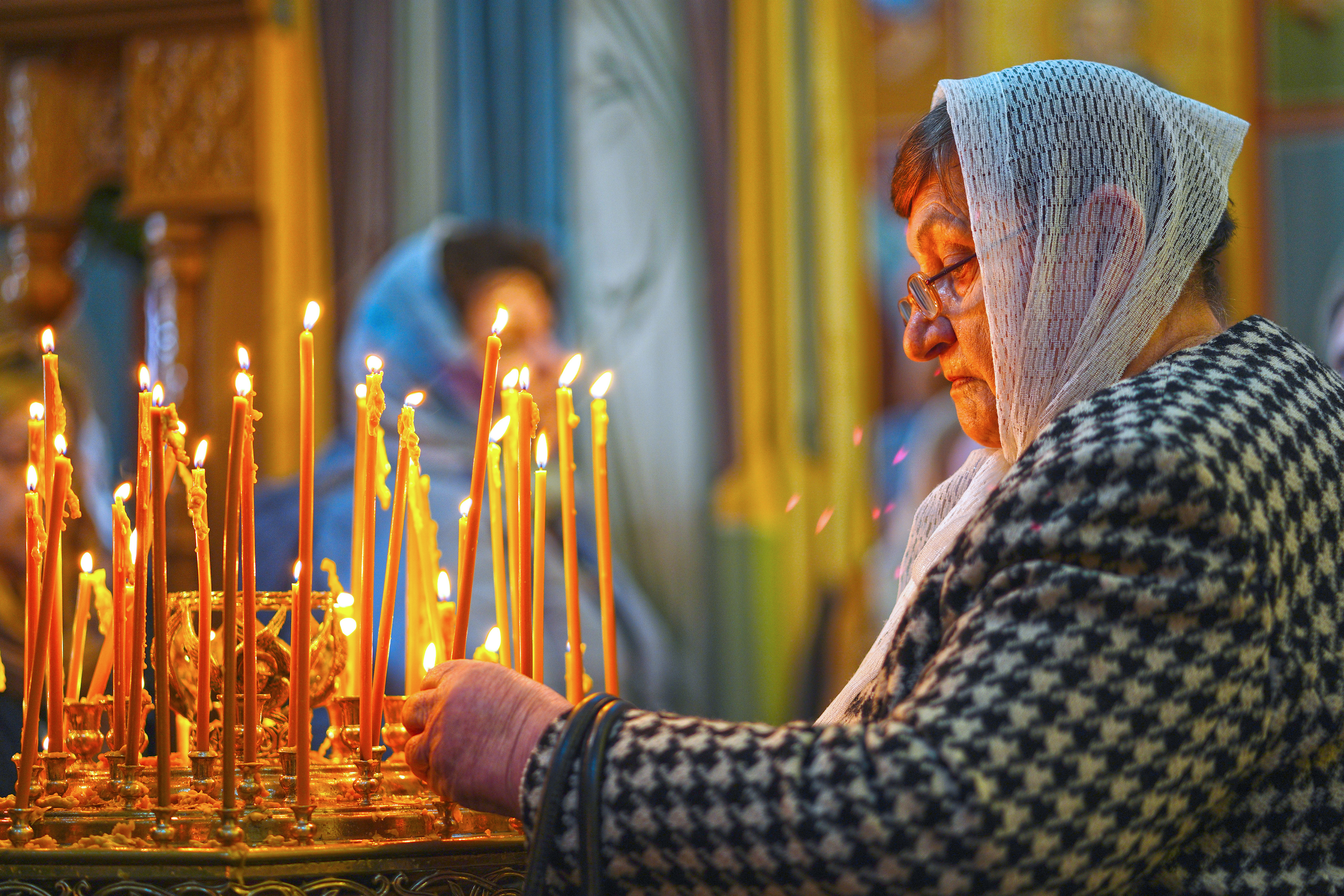 The All-Night Vigil in St. Martyr Gabriel of Zabludów church of Zwierki Convent 
