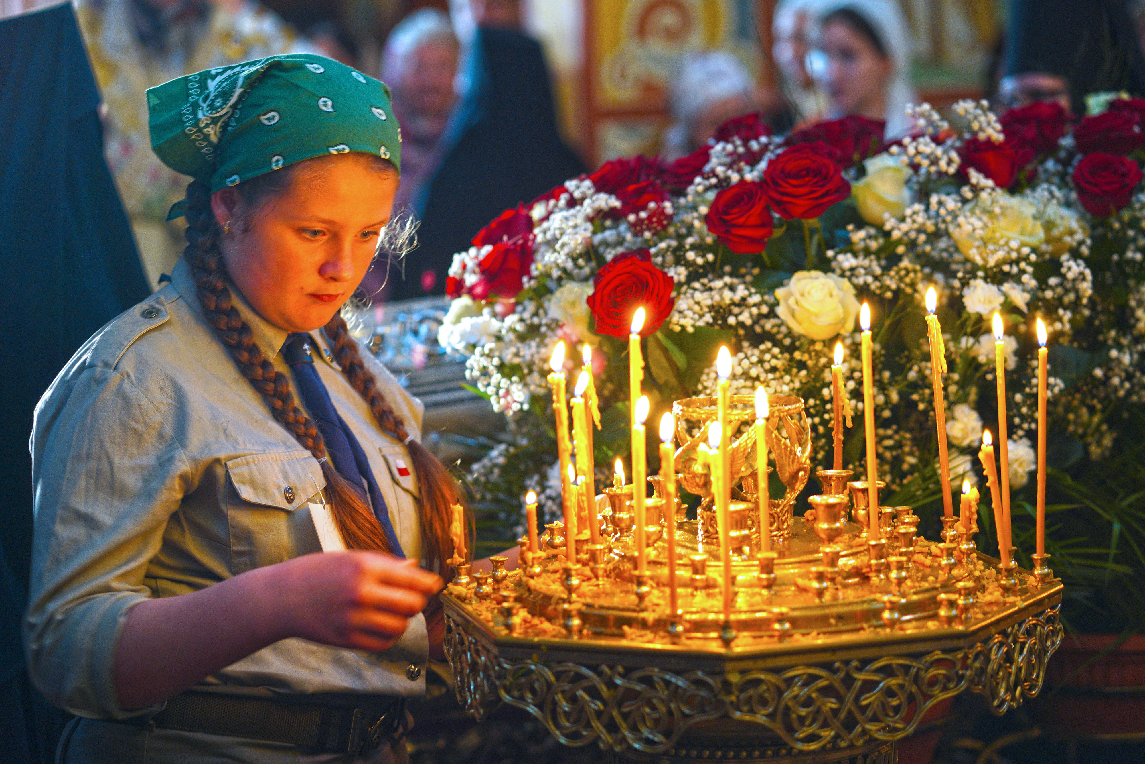 The All-Night Vigil in St. Martyr Gabriel of Zabludów church of Zwierki Convent 