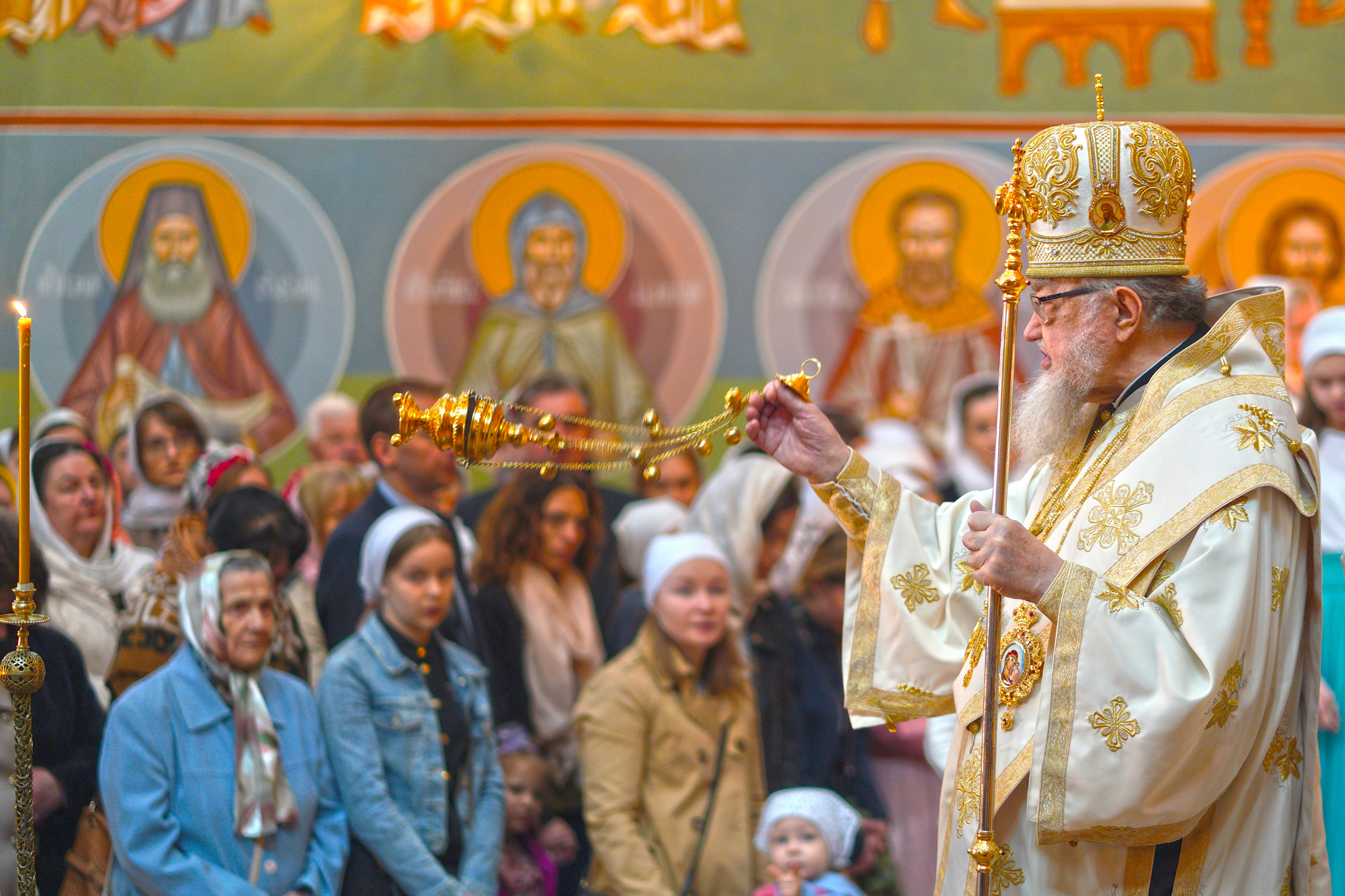 The Divine Liturgy in St. Martyr Gabriel of Zabludów church of Zwierki Convent