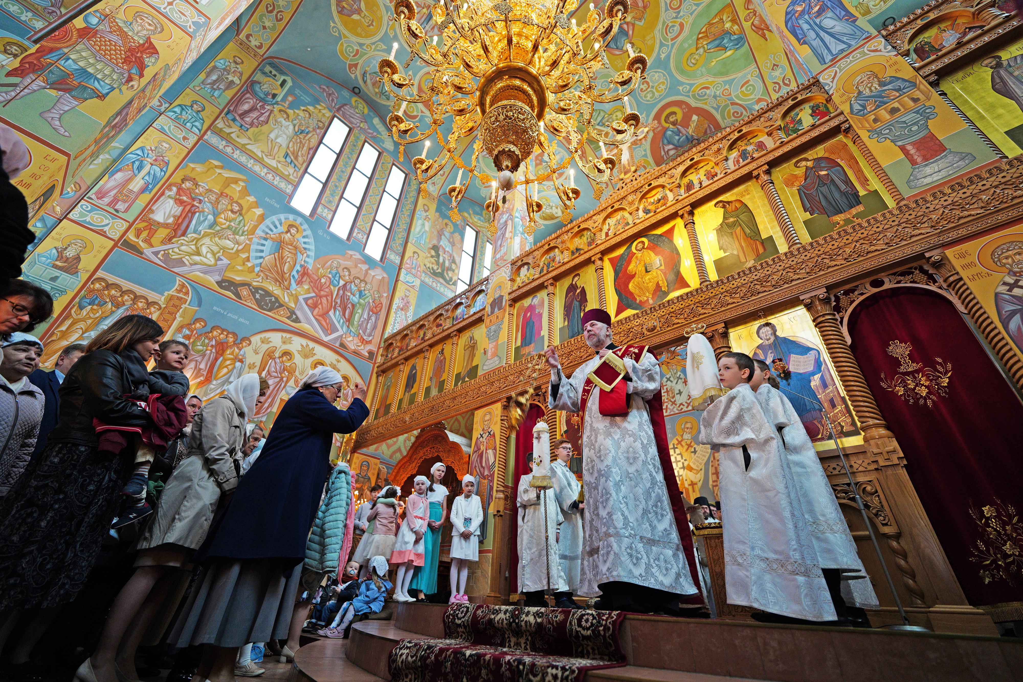 The Divine Liturgy in St. Martyr Gabriel of Zabludów church of Zwierki Convent