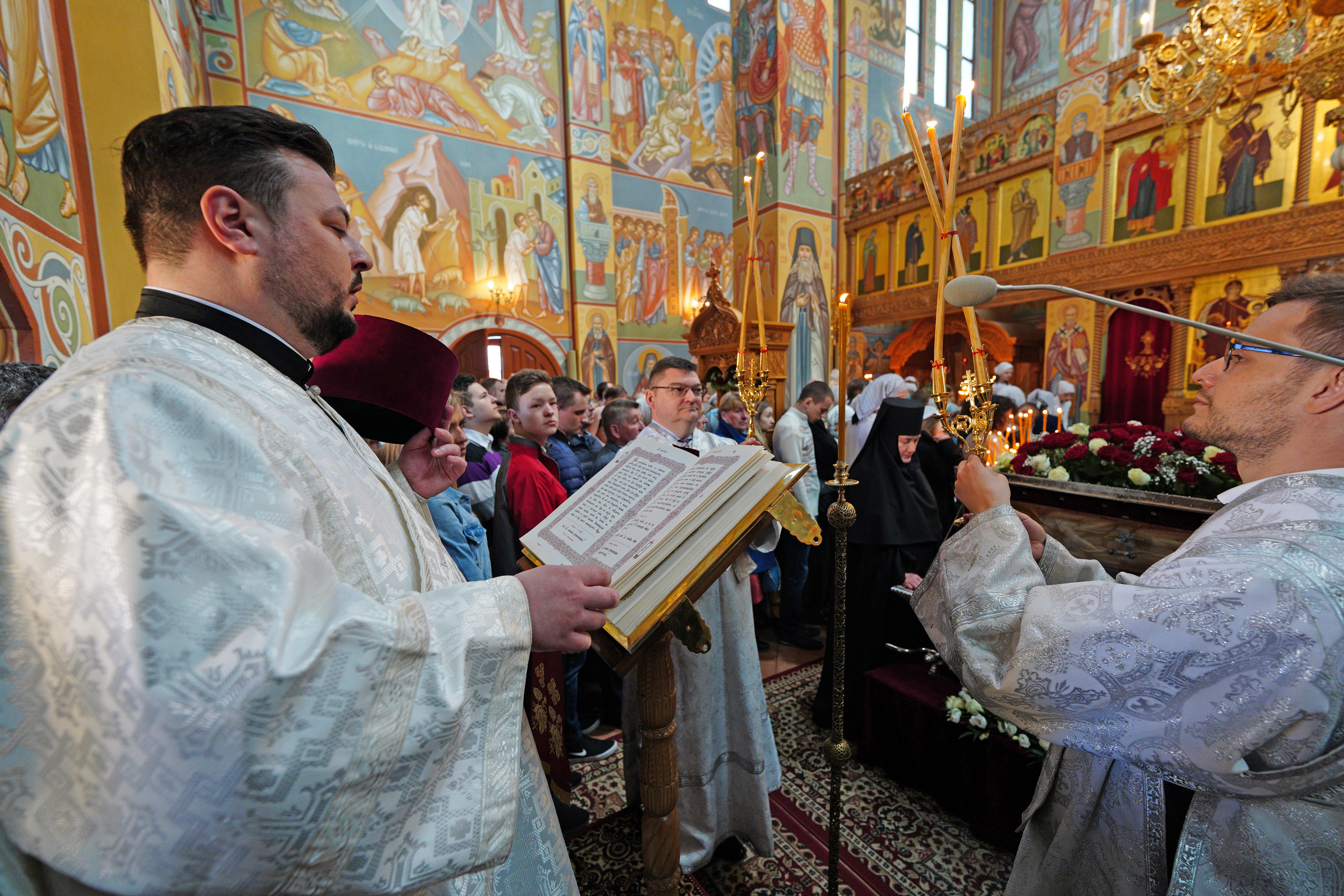 The Divine Liturgy in St. Martyr Gabriel of Zabludów church of Zwierki Convent