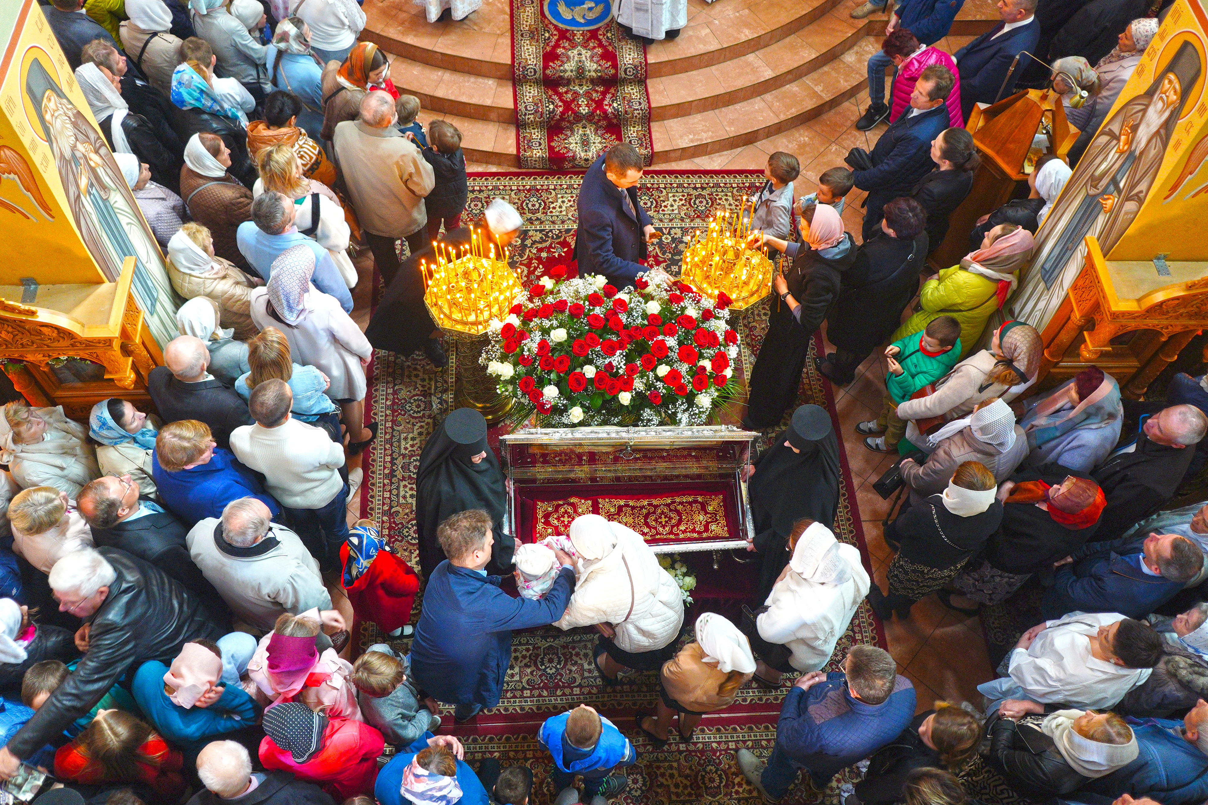 The Divine Liturgy in St. Martyr Gabriel of Zabludów church of Zwierki Convent 