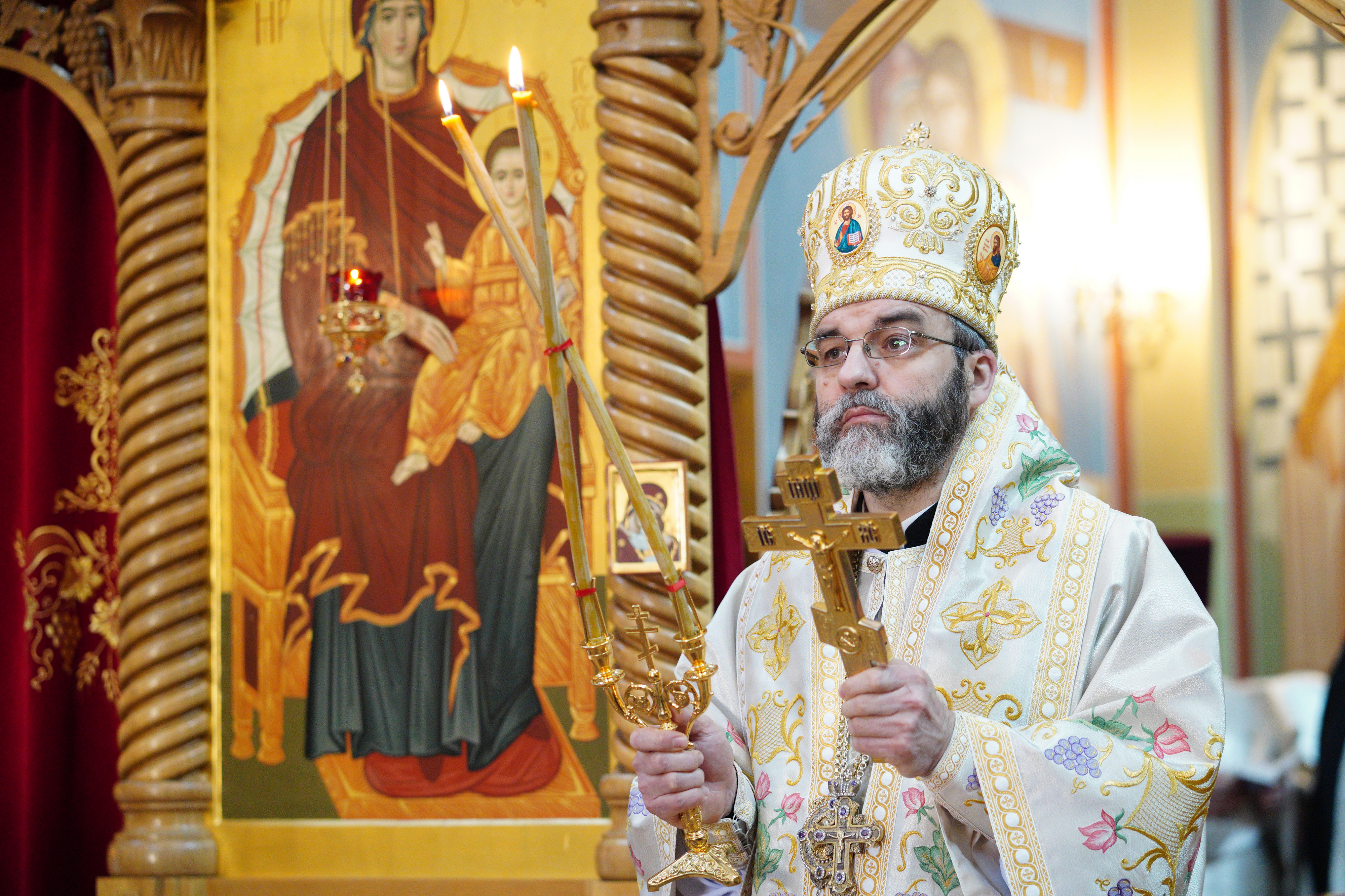 The Divine Liturgy in St. Martyr Gabriel of Zabludów church of Zwierki Convent 