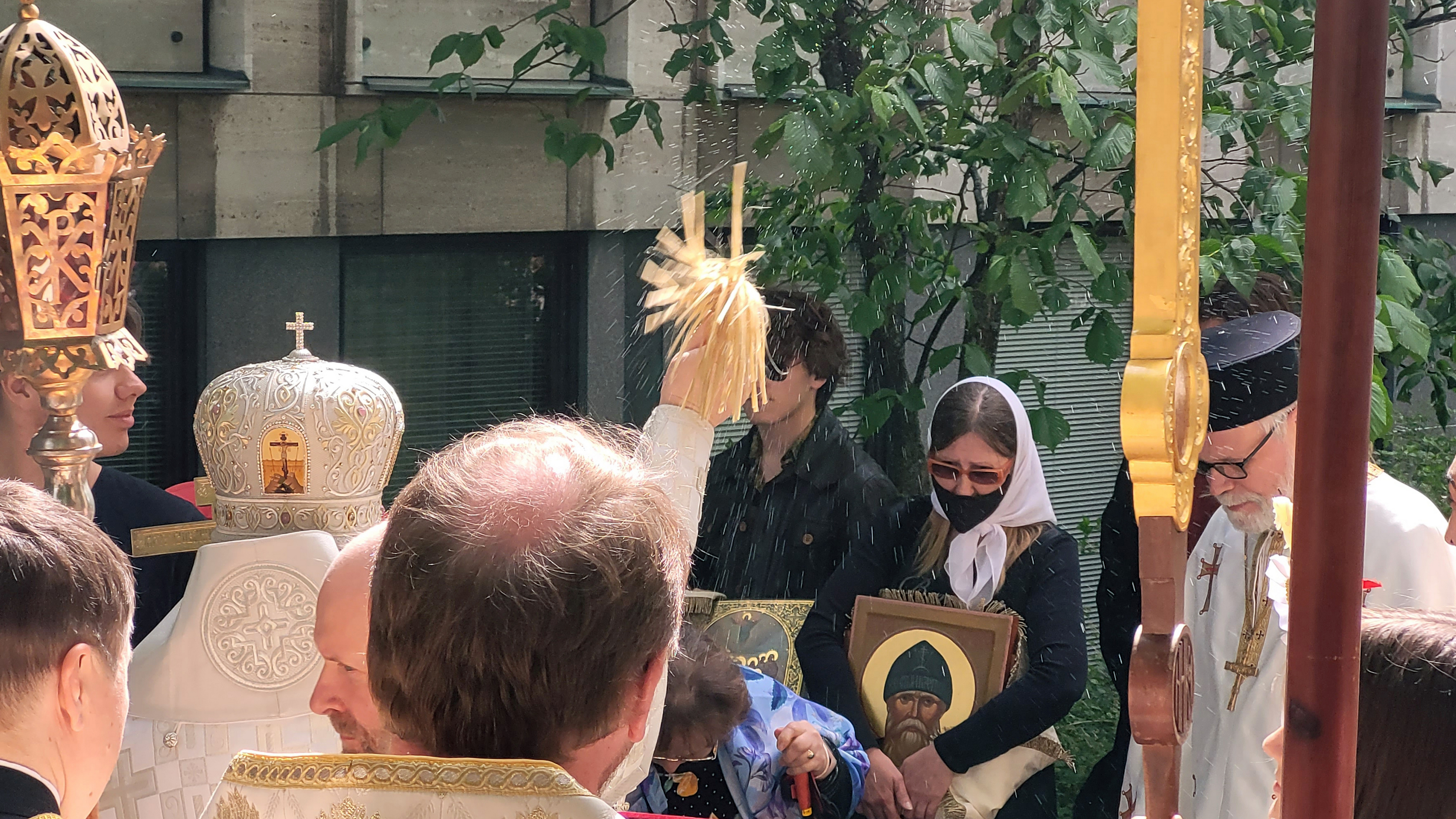 The procession after the Divine Liturgy in the Holy Trinity Orthodoc church in Helsinki