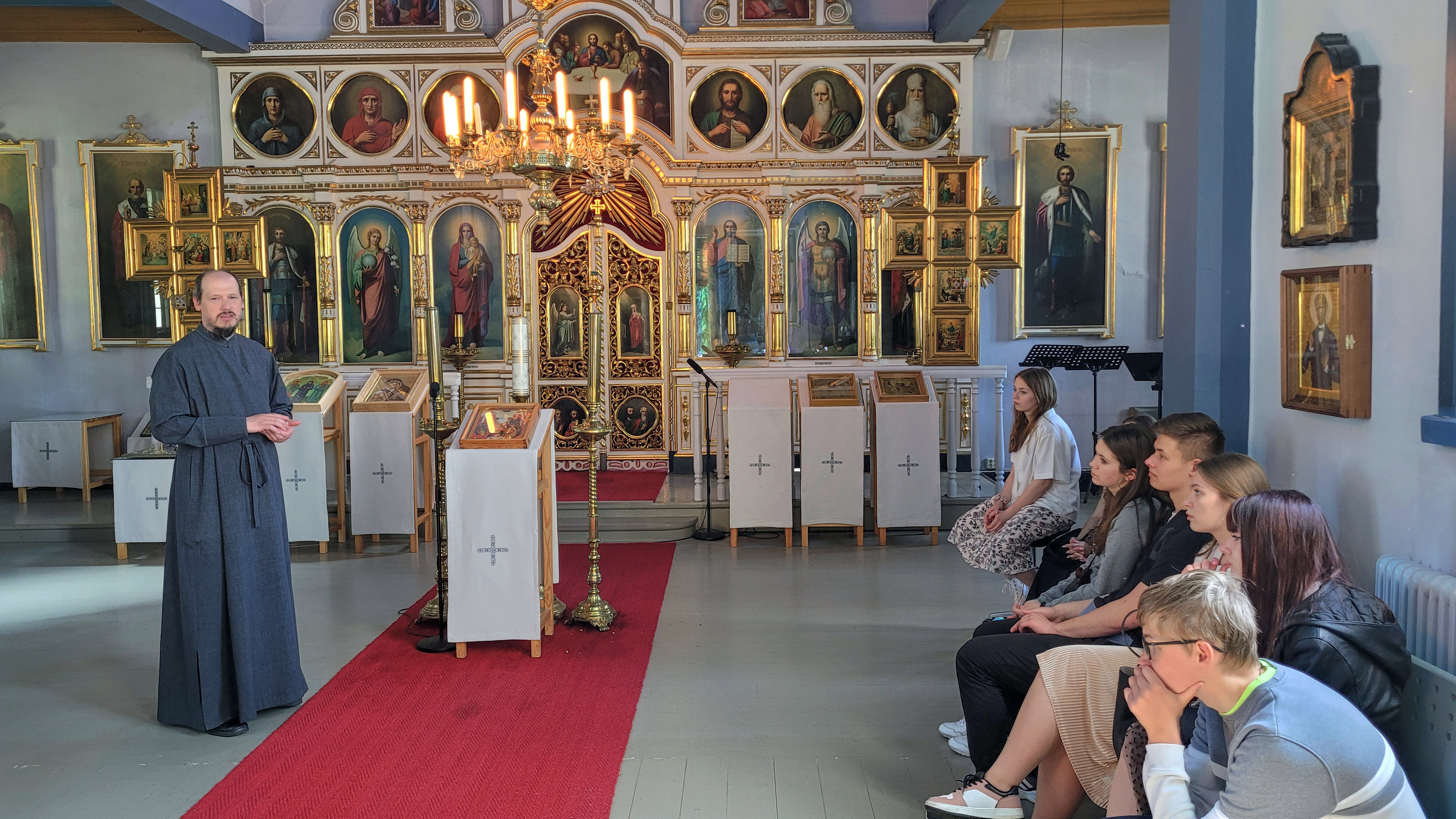 Fr. Aleksander in the Orthodox church in Joensuu