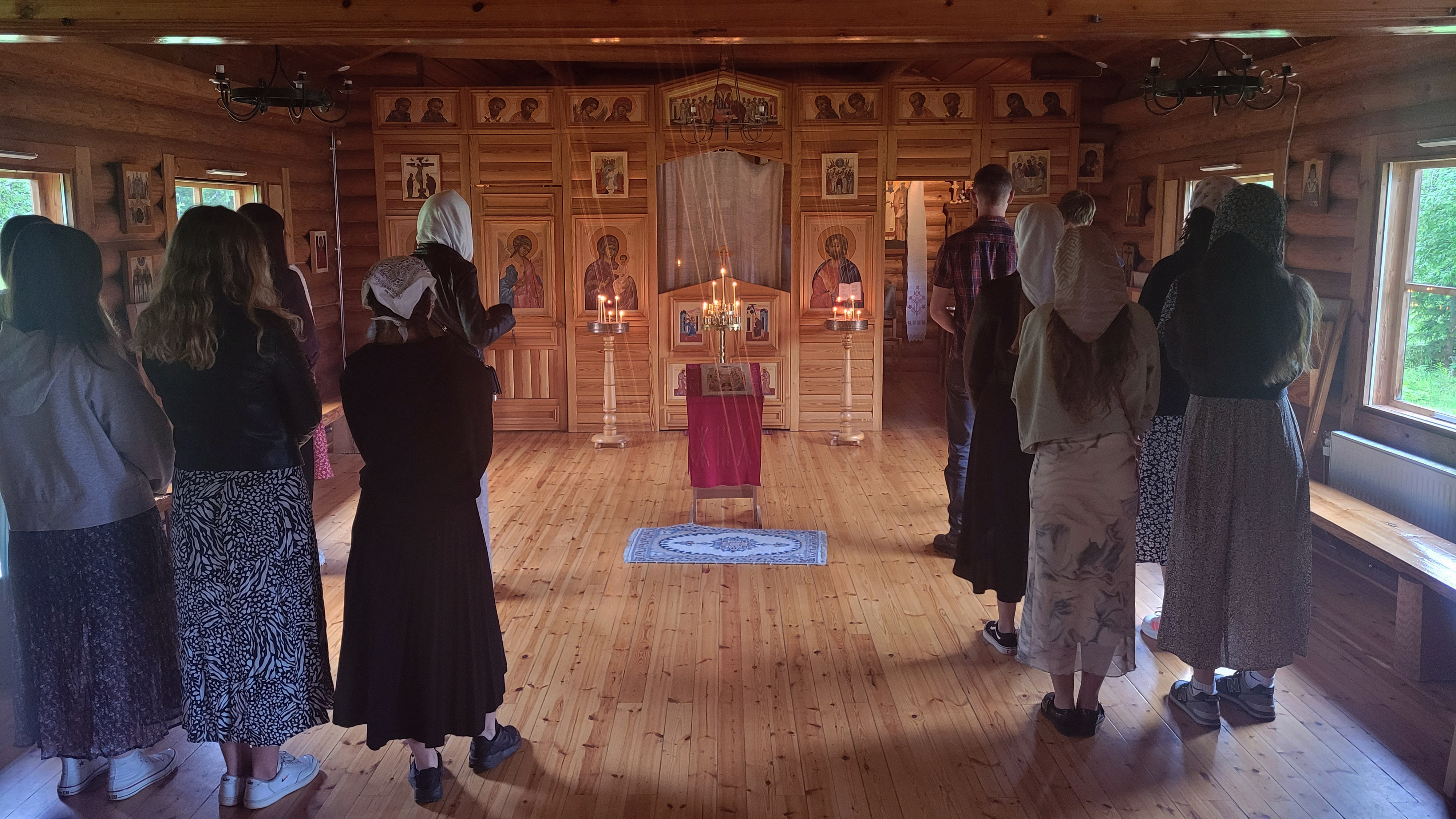 The prayer in the Orthodox church in Kaunisniemi