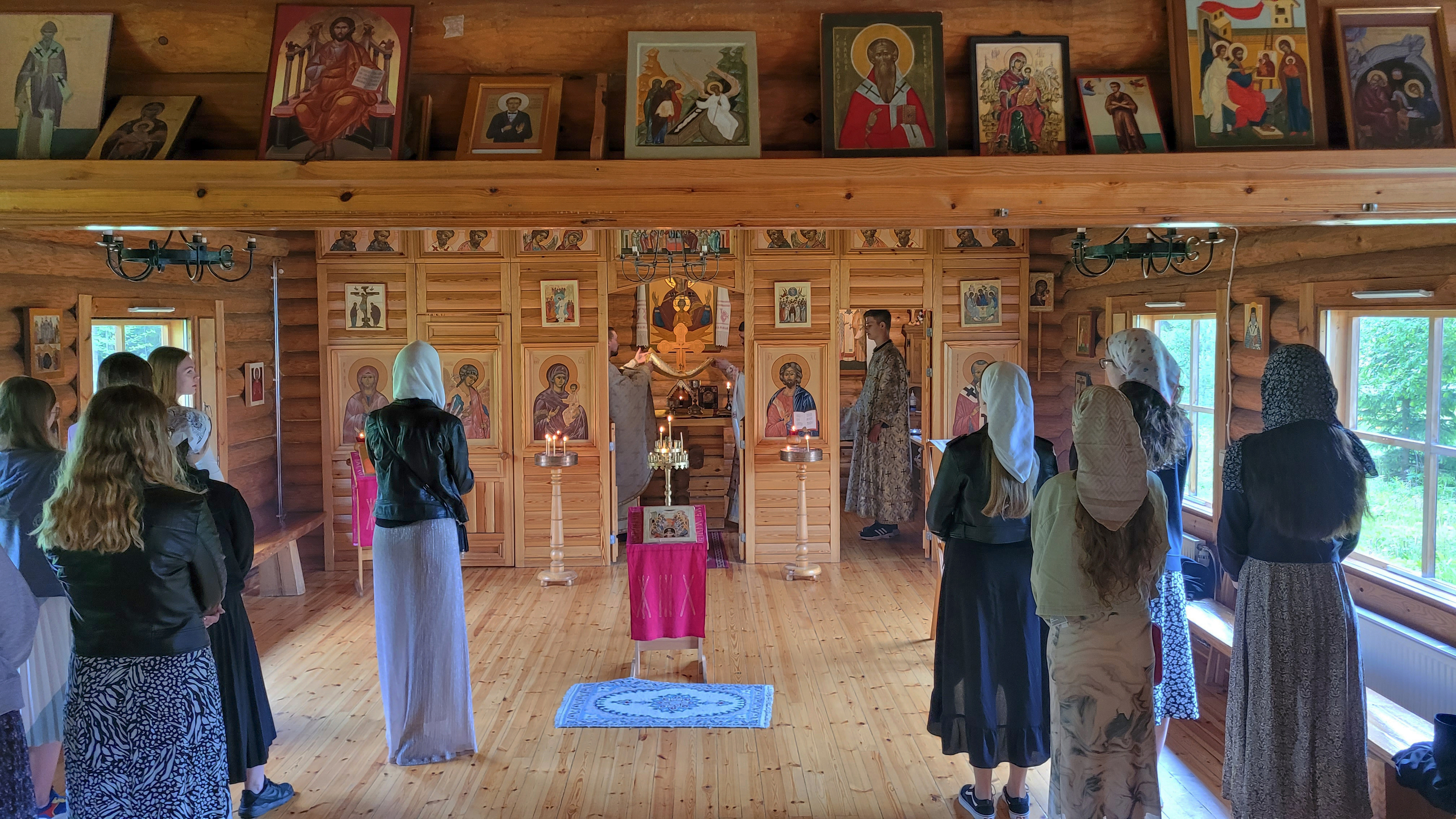 The prayer in the Orthodox church in Kaunisniemi