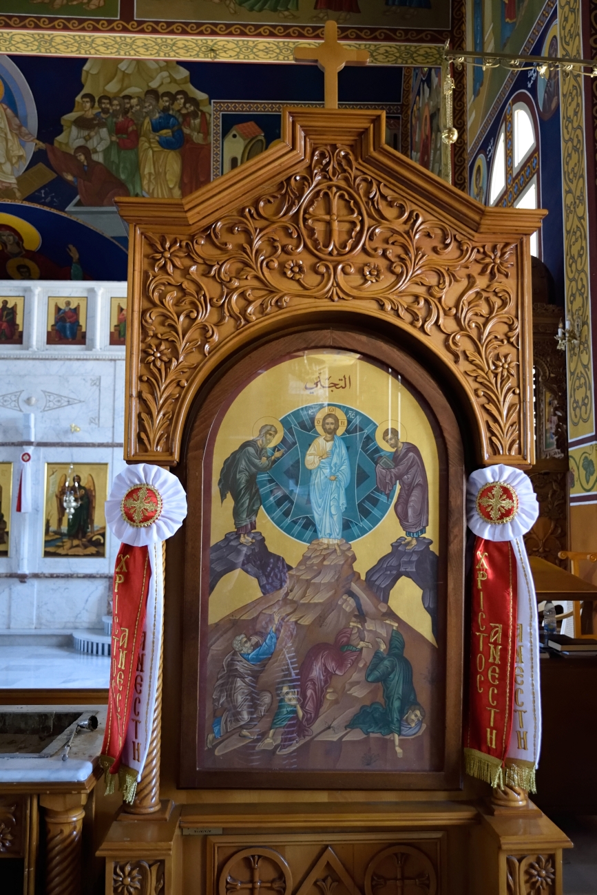 Ikona patronalna cerkwi Przemienienia Pańskiego przy wejściu, Szekka