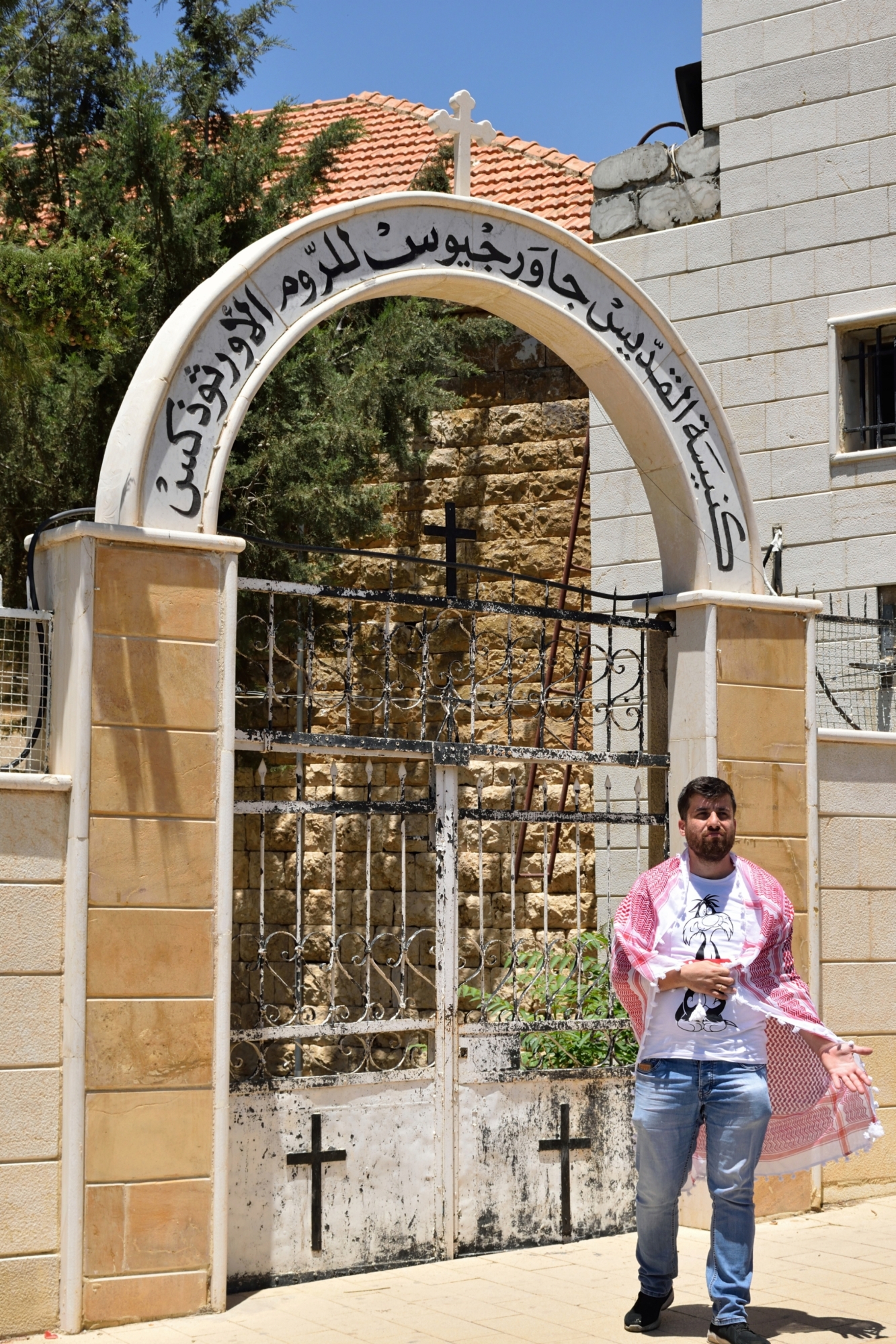 Arab Orthodox in front of the church in Baalbek