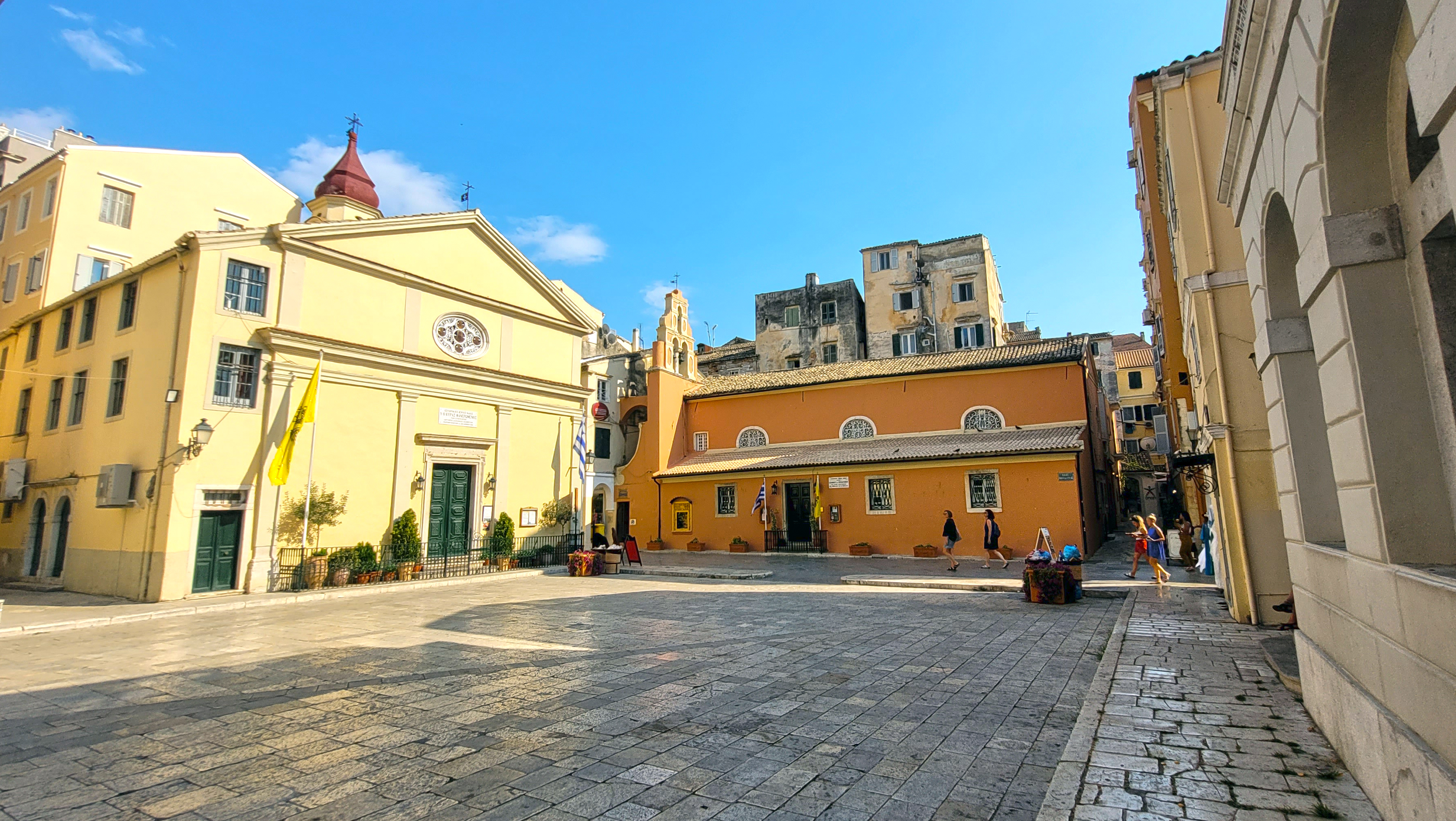 Faneromeci Orthodox church and St. John the Forerunner Orthodox church in Korfu