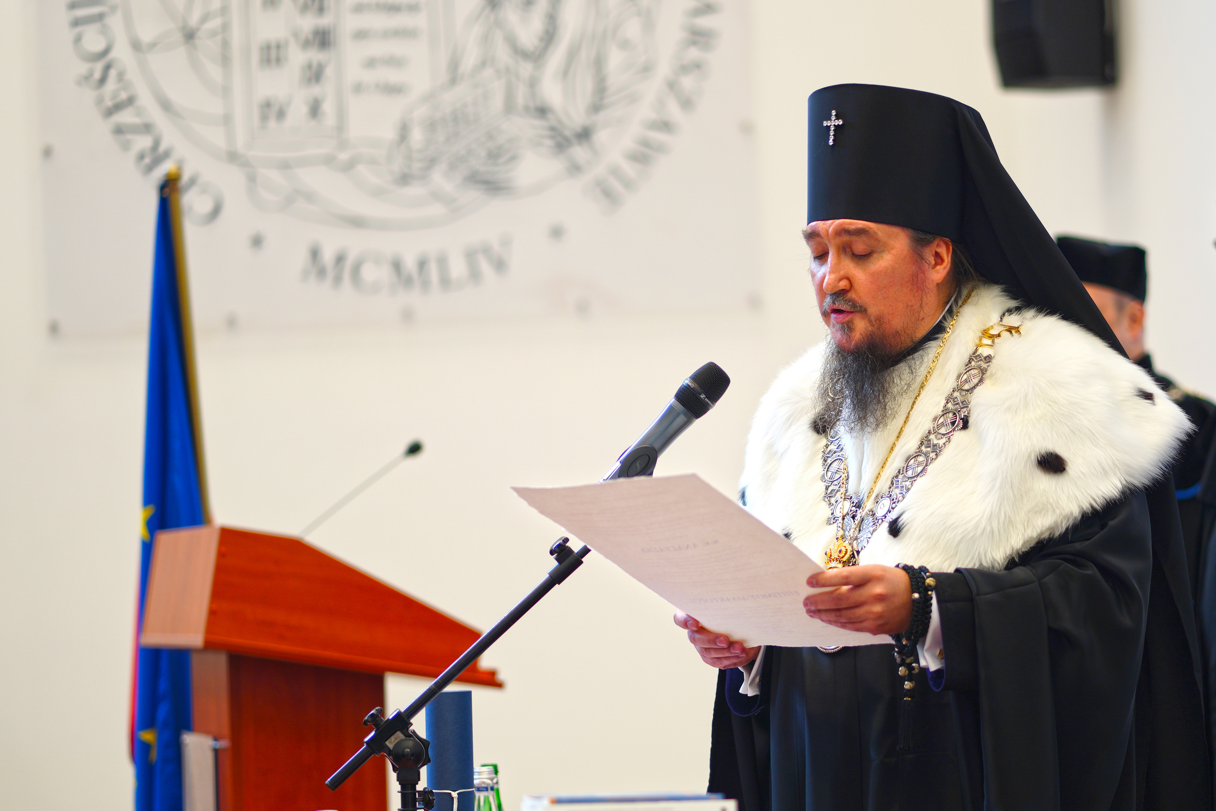 The ceremont of granting to archbishop Anastasios of Tirana and All Albania honorable doctorate 
