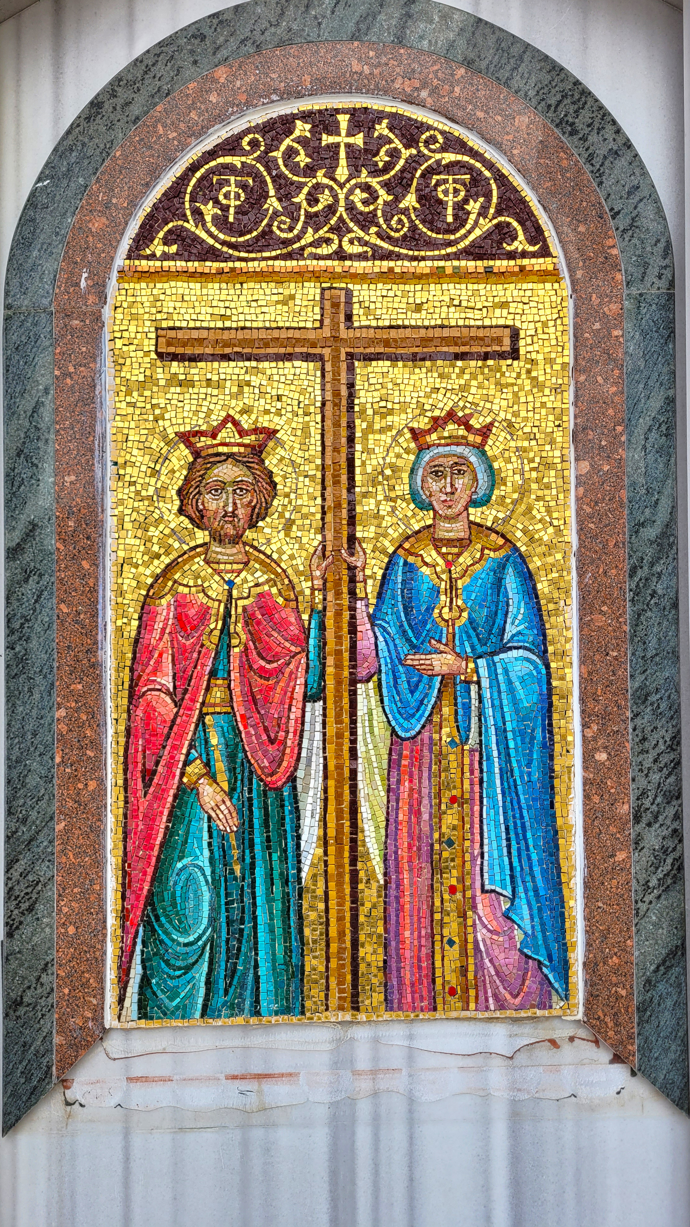 The mosaic on the wall od Orthodox church in Cana of Galilee