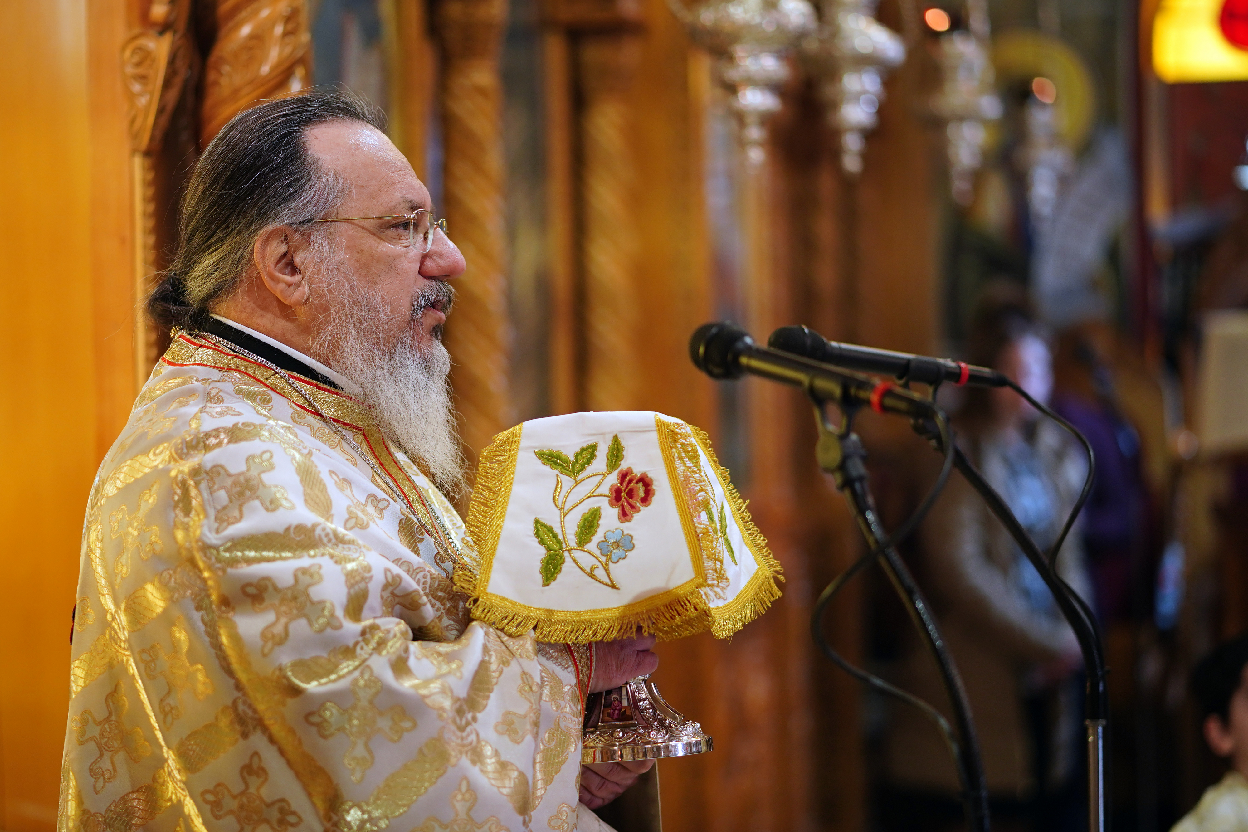 The Divine Liturgy in Sts. Cosma and Damian Orthodox church in Veria