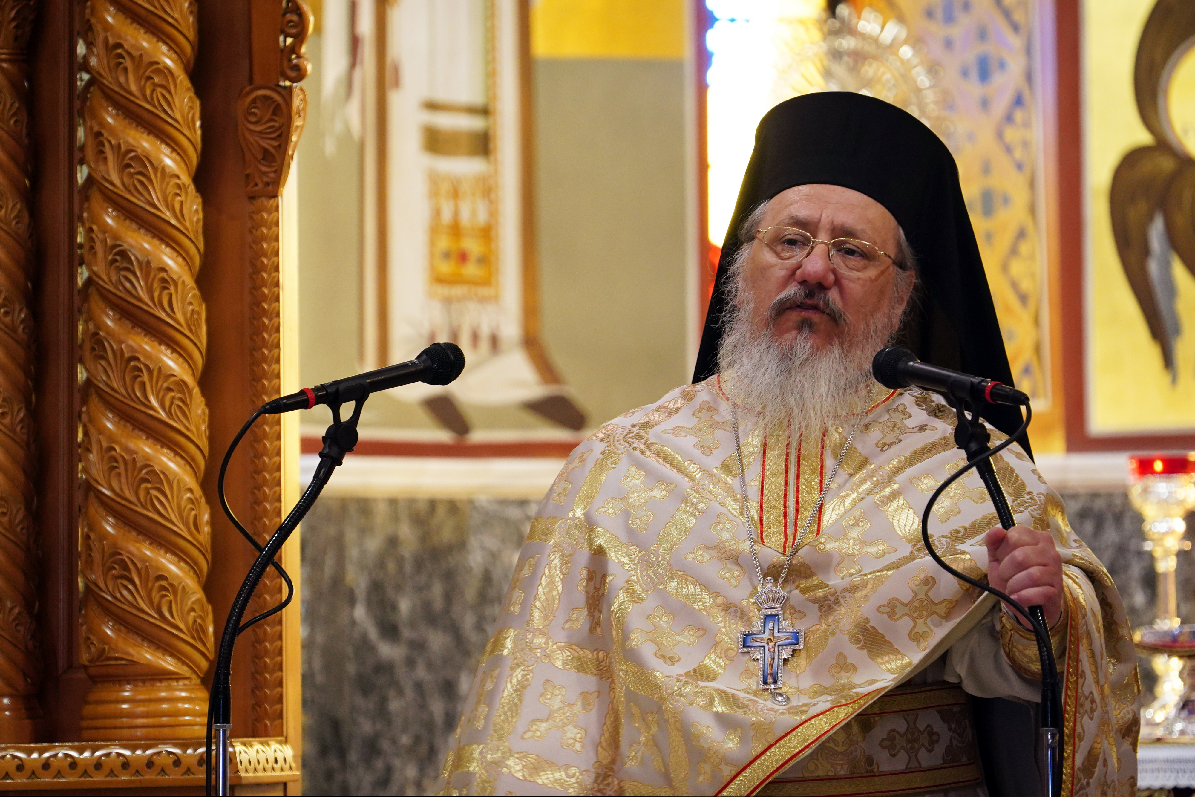 The Divine Liturgy in Sts. Cosma and Damian Orthodox church in Veria
