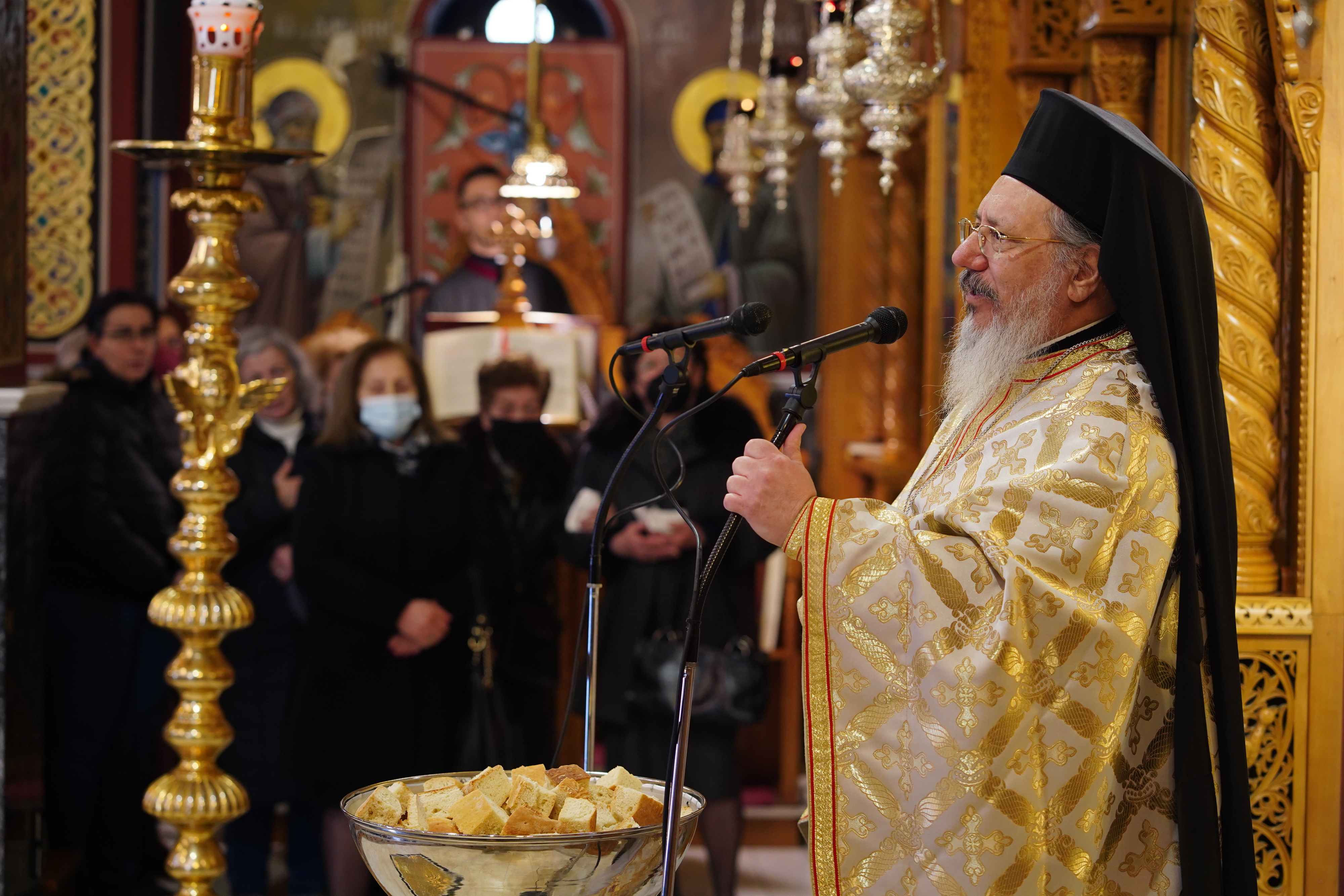The Divine Liturgy in Sts. Cosma and Damian Orthodox church in Veria
