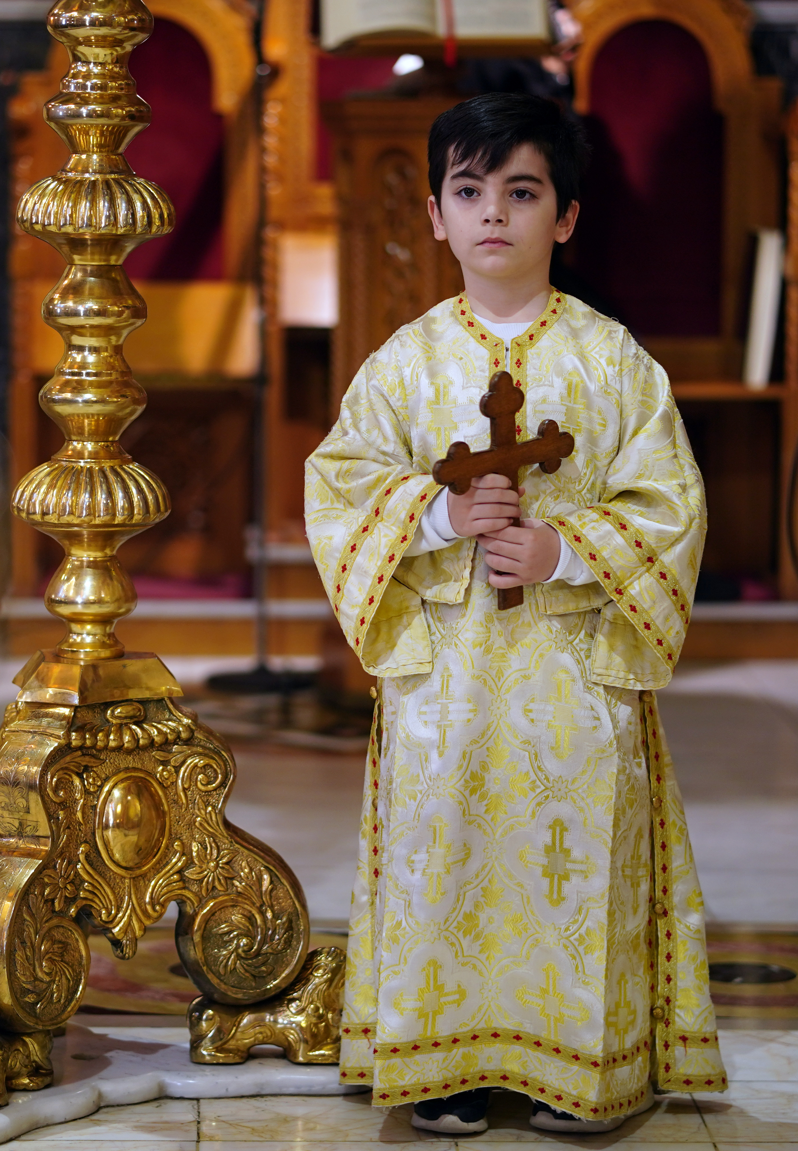 The Divine Liturgy in Sts. Cosma and Damian Orthodox church in Veria