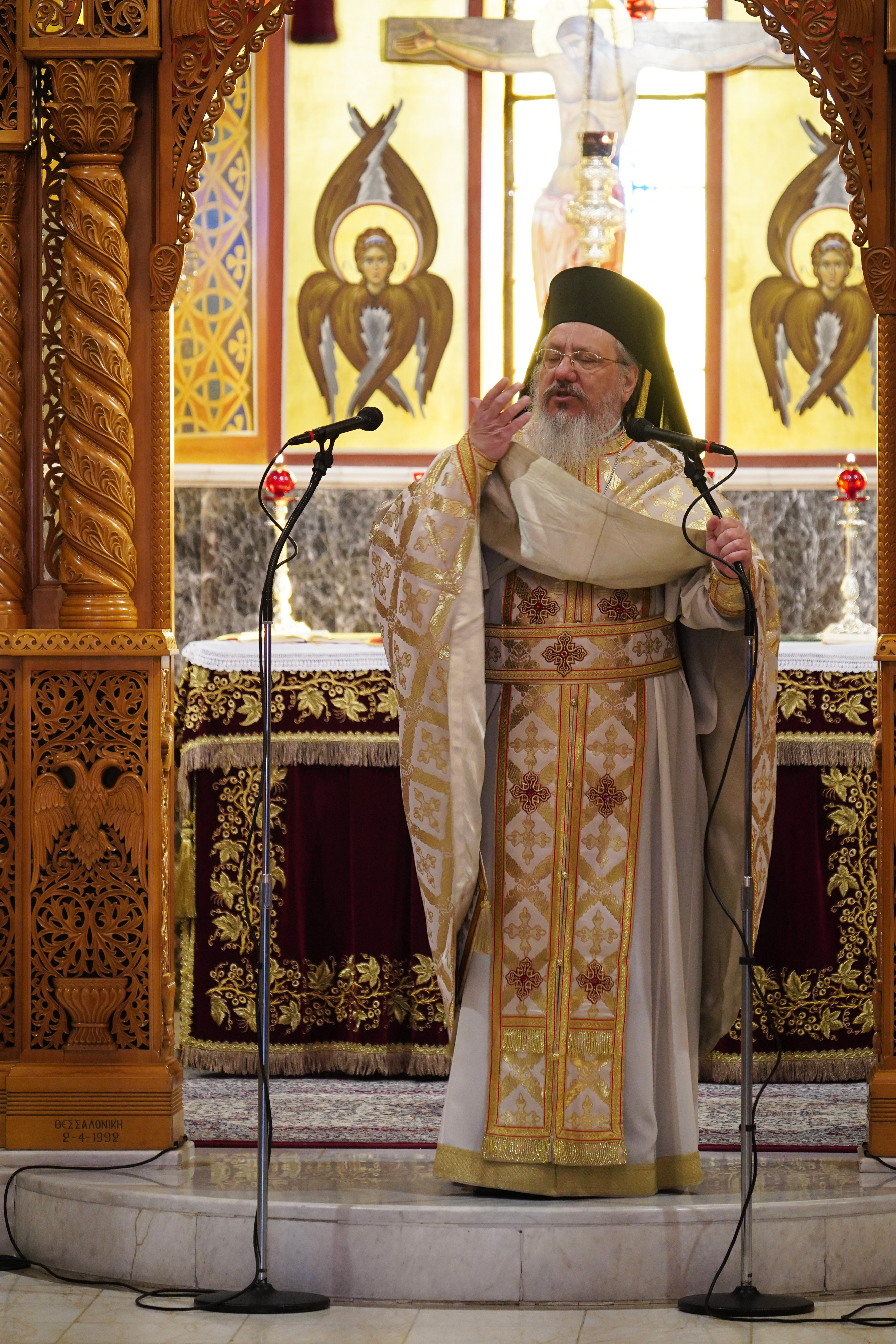 The Divine Liturgy in Sts. Cosma and Damian Orthodox church in Veria