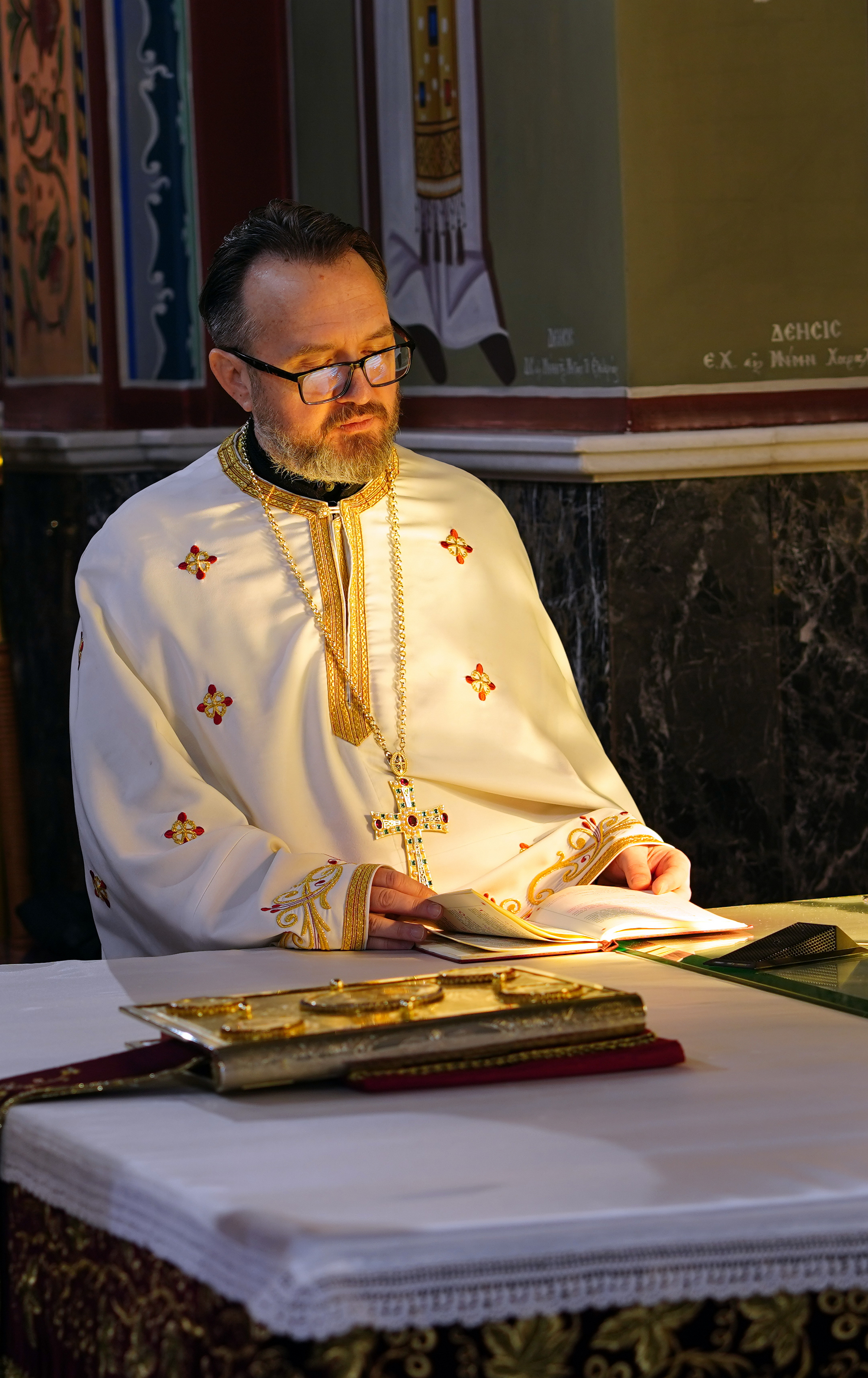 The Divine Liturgy in Sts. Cosma and Damian Orthodox church in Veria
