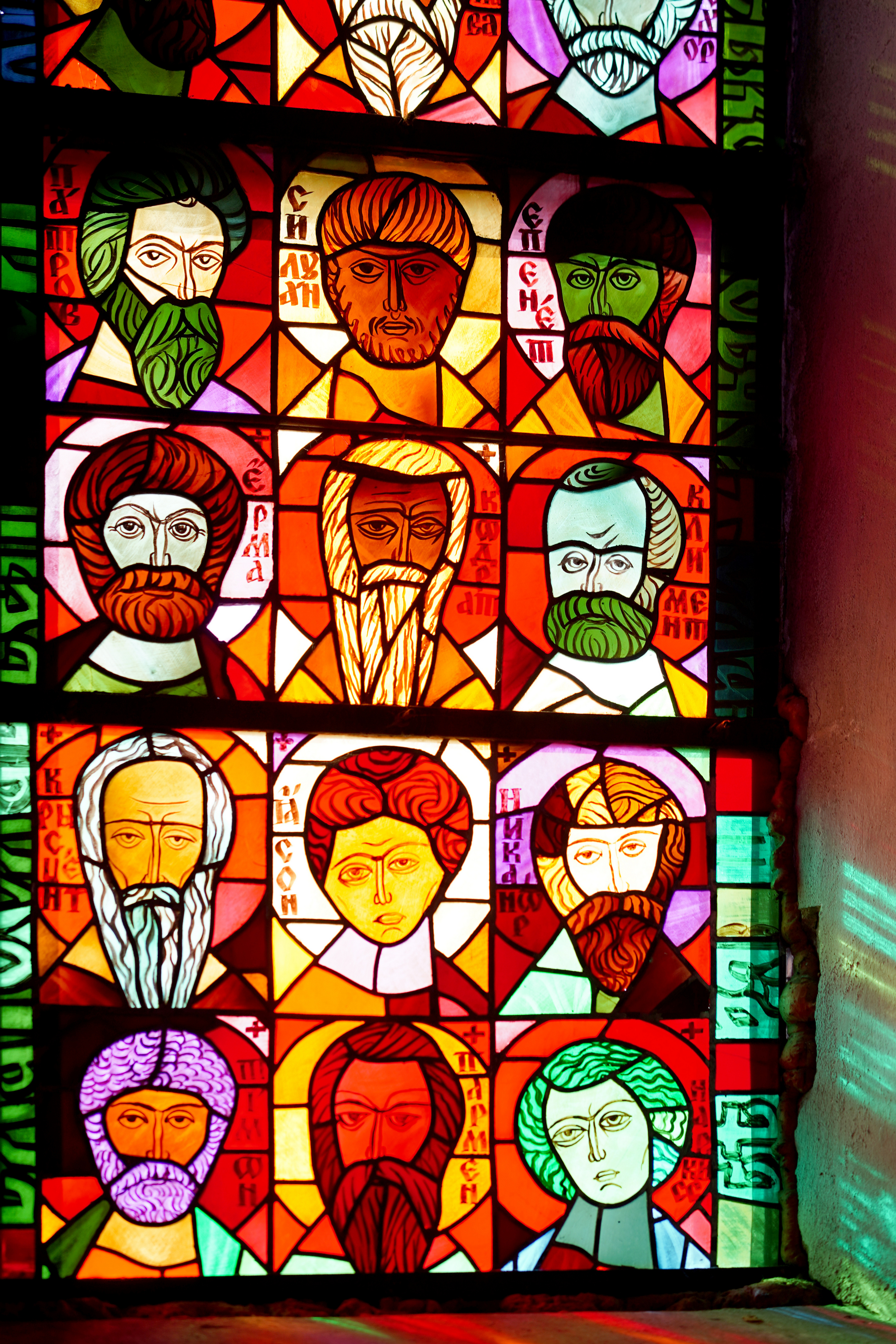 The stained glass in the Orthodox church in Gródek