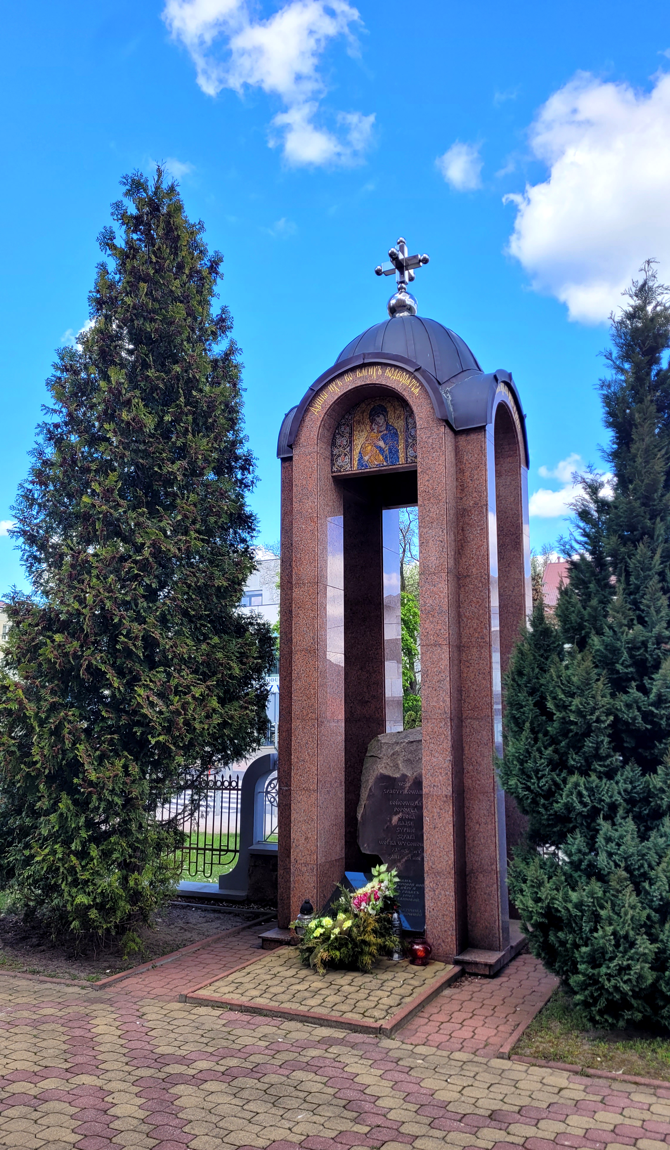 The monument close to the Holy Spirit Orthodox church in Białystok