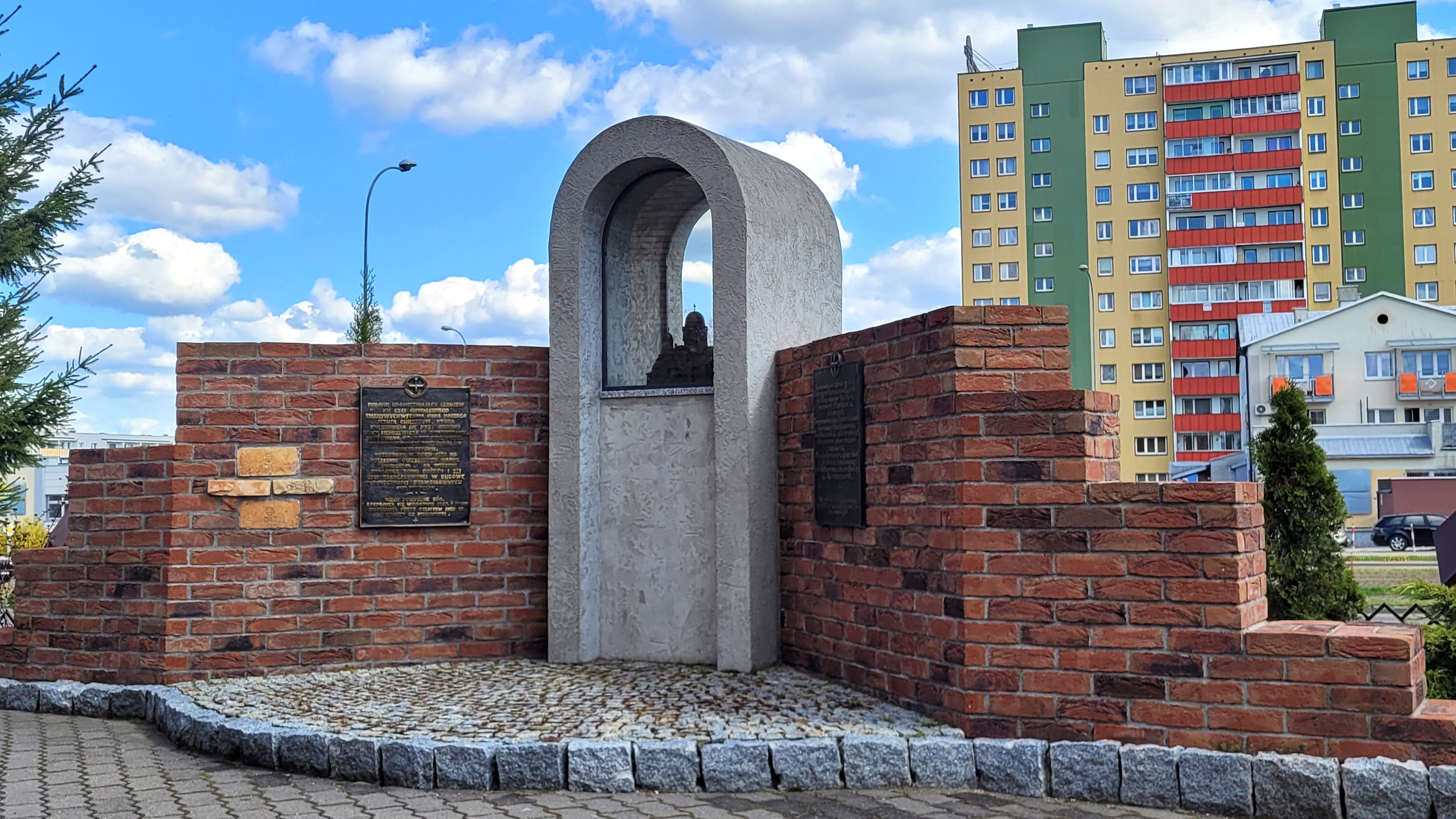 The monument close to the Ressurection of Christ Orthodox church in Białystok