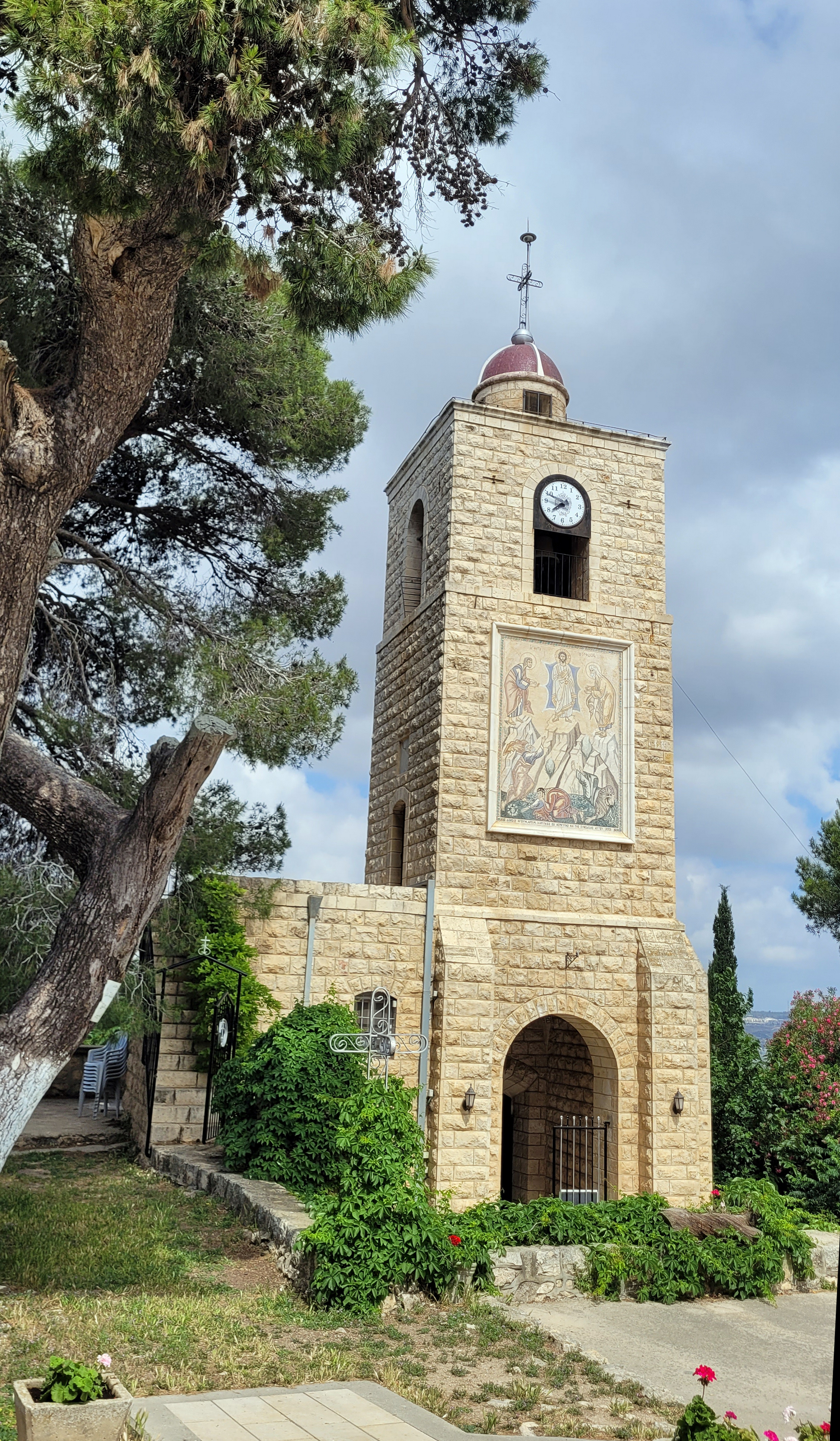 The bell-tower of the Transfiruration Orthodox monastery on Mount Tabor