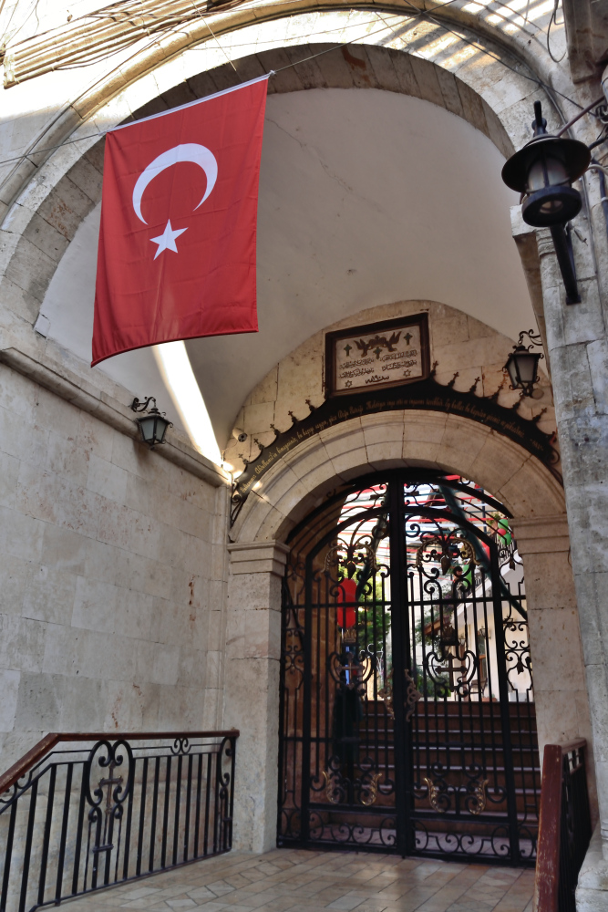 Entrance to the Antiochian Orthodox church of saints Peter and Paul, Antakya 