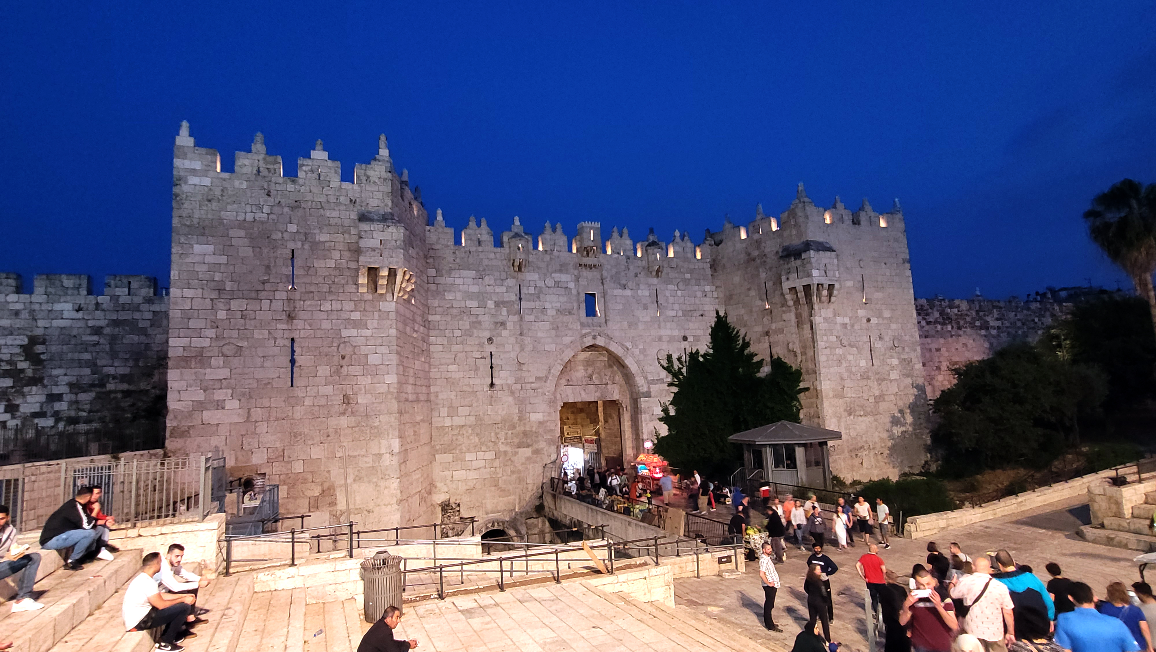 Damascus Gate in Jerusalem by night