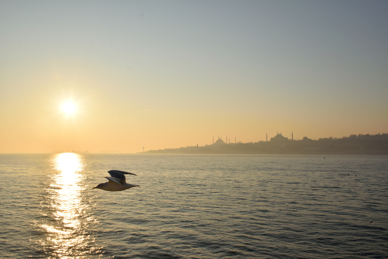 Sunset, ex Hagia Sophia and st. Irene churches in Constantinople