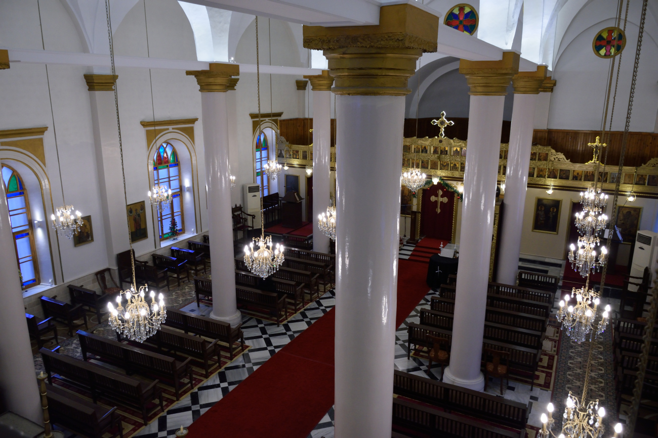 Wnętrze cerkwi św. Mikołaja w Iskenderun, widok z chóru