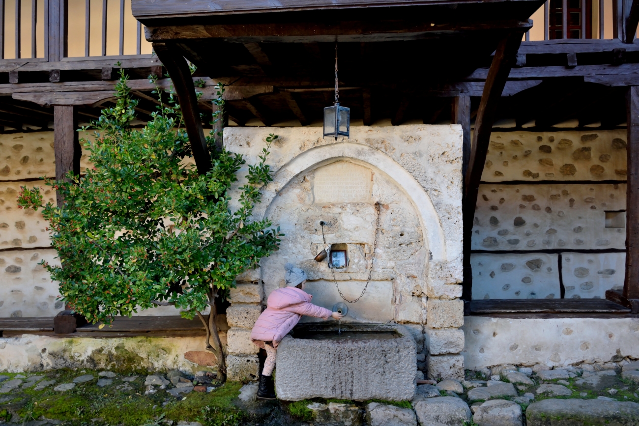 Spring of water in Rozhenski monastery, January 2022