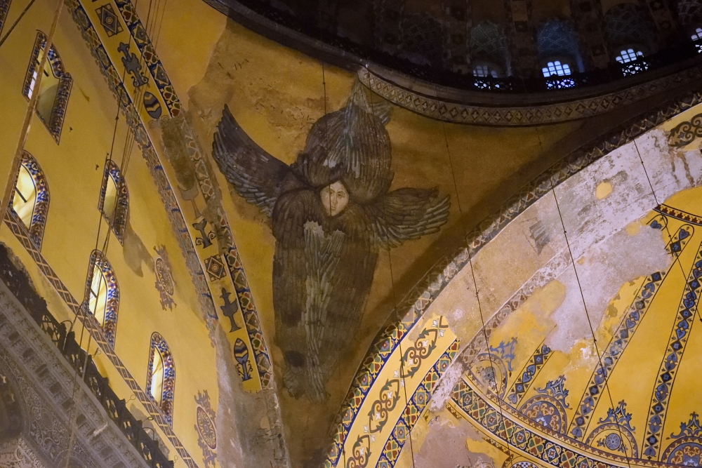 Pozostałość chrześcijańskich fresków w świątyni Hagia Sophia
