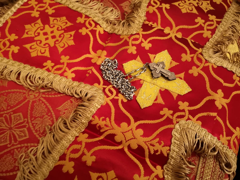 Cross with piece of relics of st. John the Forerunner
